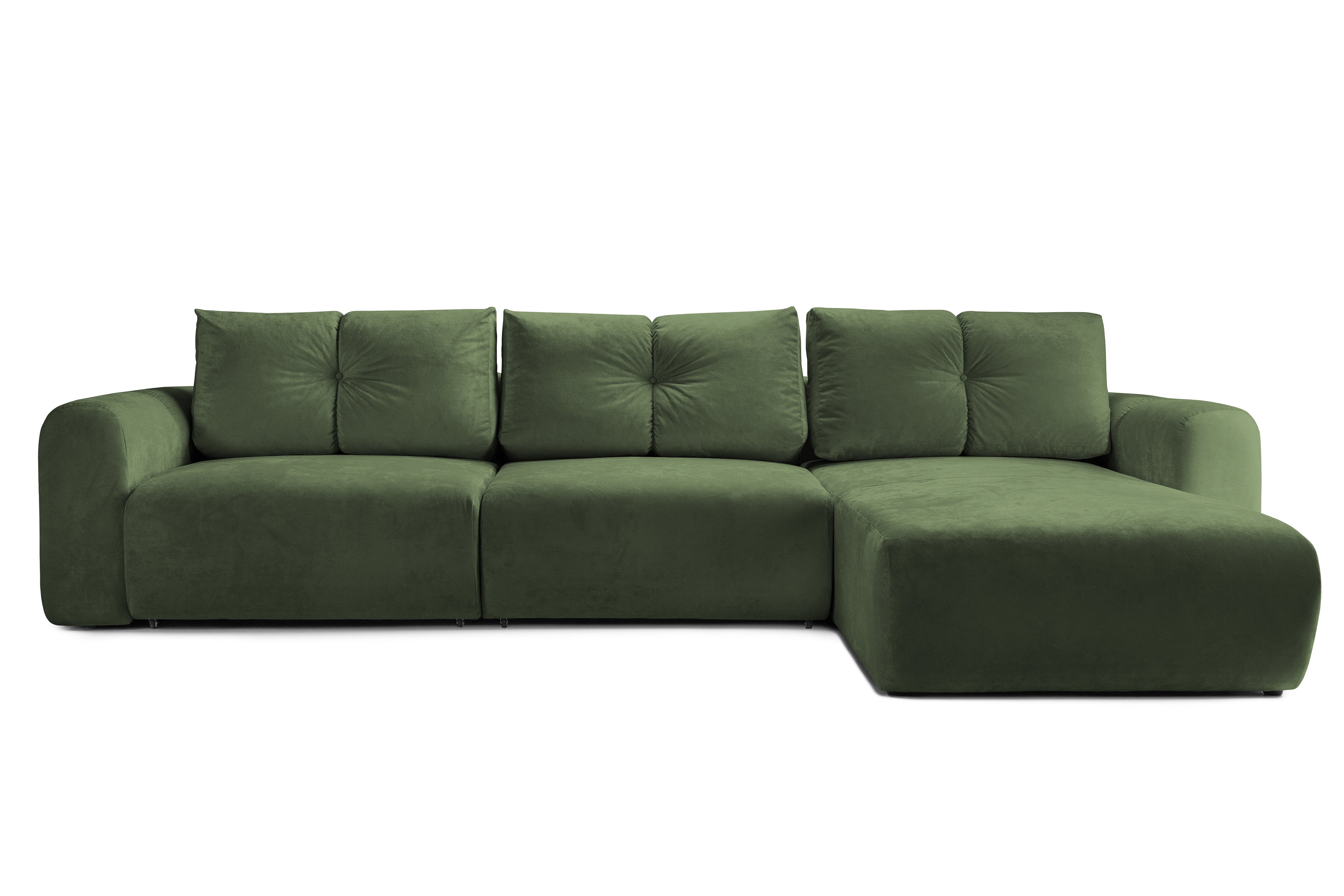 Colțar Extensibil GEORGIA, cu 2 lăzi depozitare, șezlong interschimbabil, 348x190x87 cm, #color_Verde-Havana