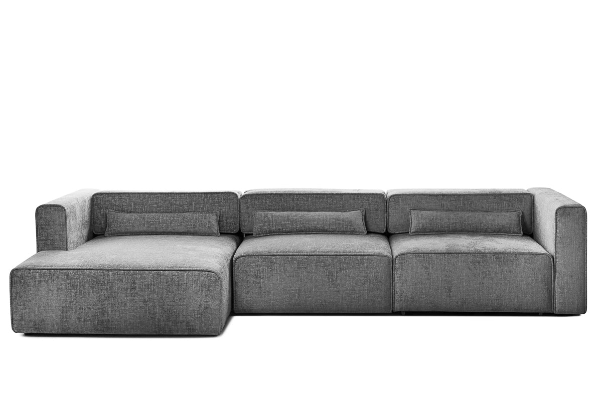 Colțar Extensibil 5 locuri ZANETTO, cu ladă de depozitare, 340x160x70 cm, #color_Gri-Onyx