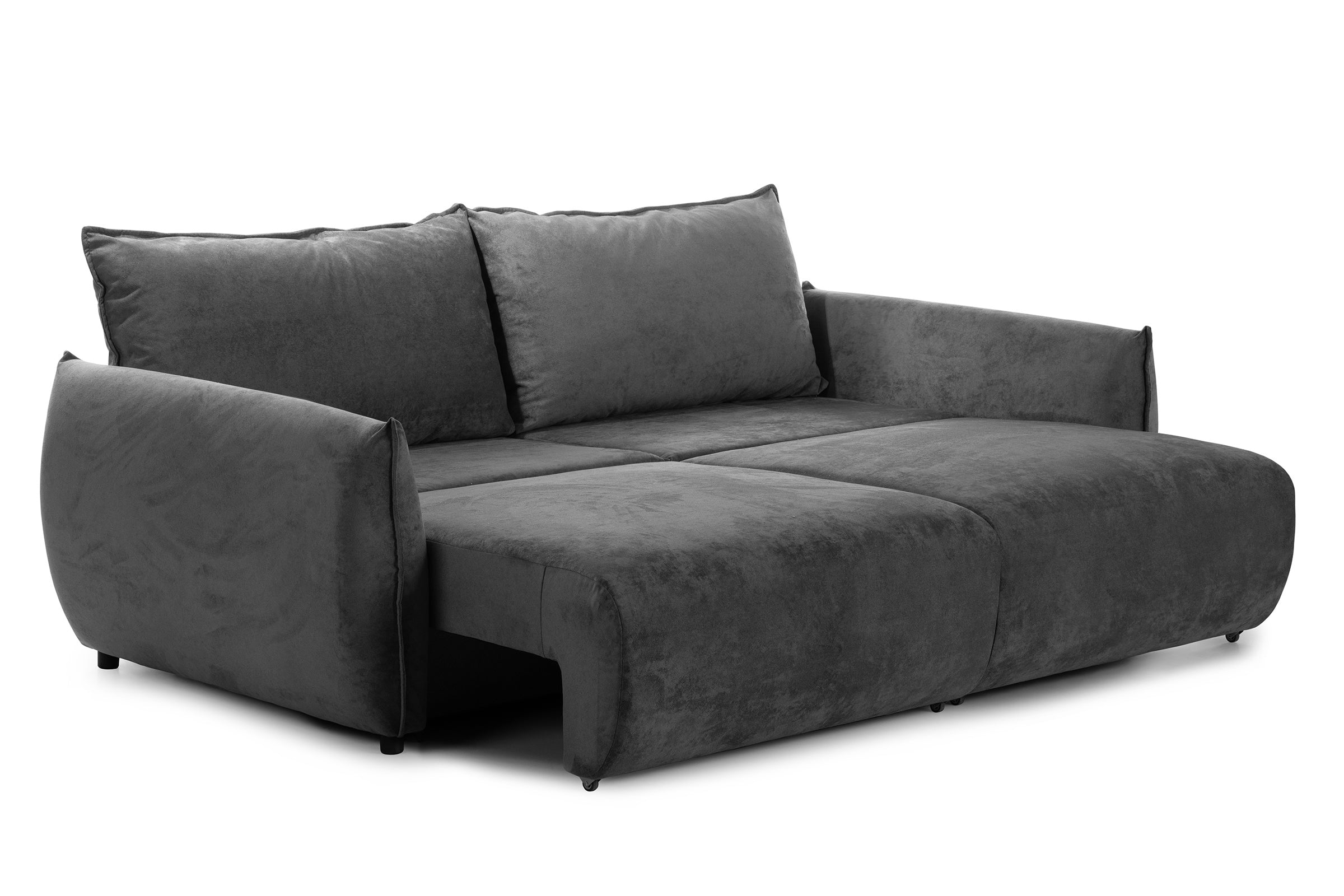 Canapea Extensibilă 3 locuri OSAKA, cu ladă depozitare, 238x110x90 cm #color_Gri-Inchis-Havana