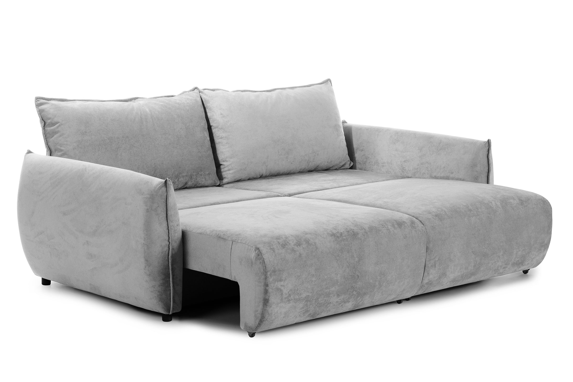 Canapea Extensibilă 3 locuri OSAKA, cu ladă depozitare, 238x110x90 cm #color_Gri-Deschis-Havana