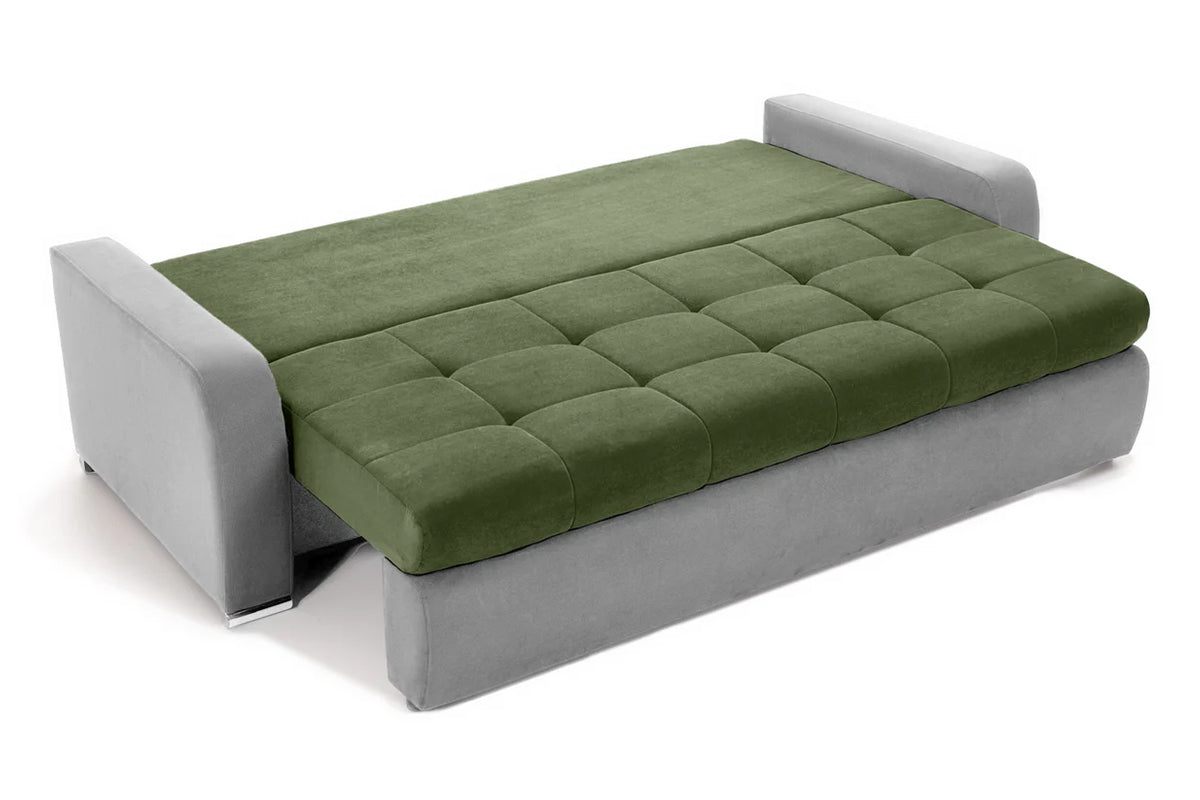 Canapea Extensibilă 3 locuri VENETIA, cu ladă de depozitare, 220x100x90 cm, #color_Verde-Gri-Deschis-Enjoy