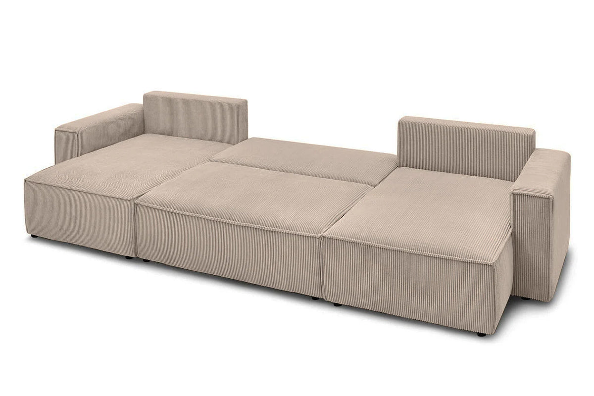 Colțar in formă de U Extensibil CLOUD, cu ladă de depozitare, 384x148x88cm - Prestigehome.ro - Coltar - Prestige - #color_Bej-Zoom