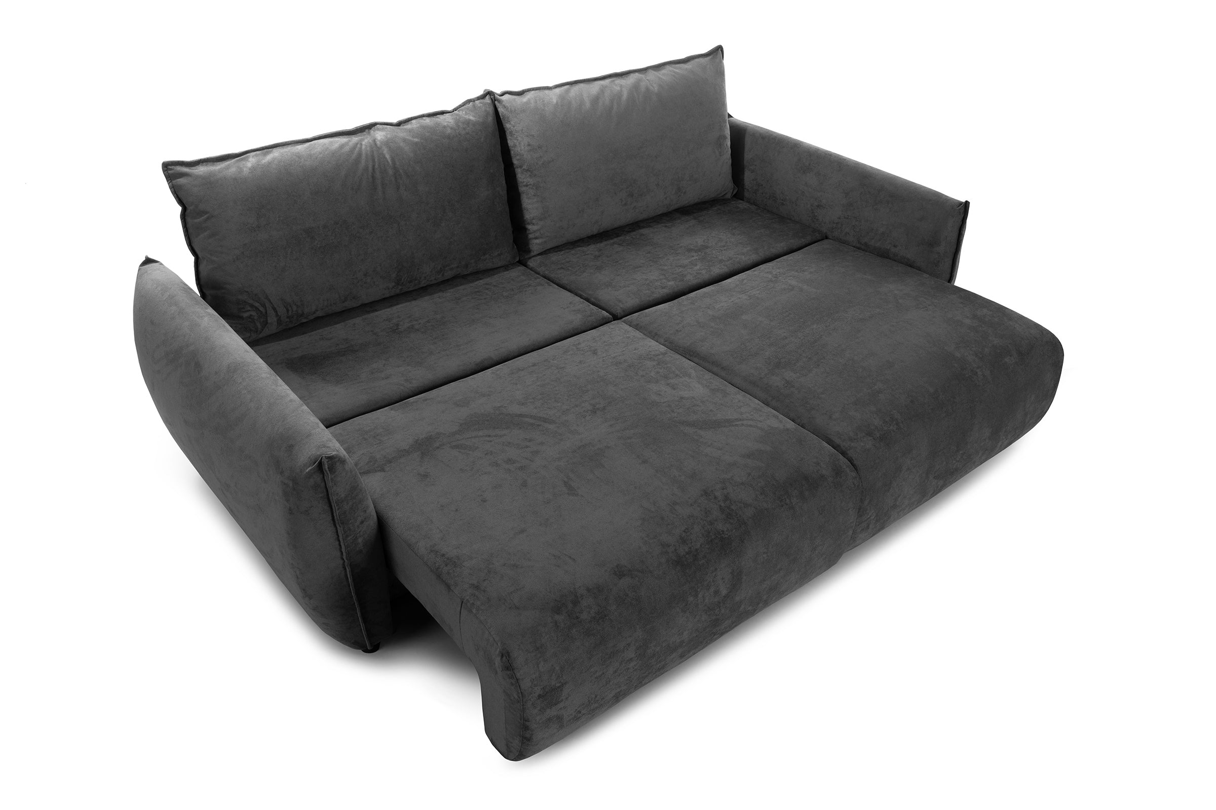 Canapea Extensibilă 3 locuri OSAKA, cu ladă depozitare, 238x110x90 cm #color_Gri-Inchis-Havana