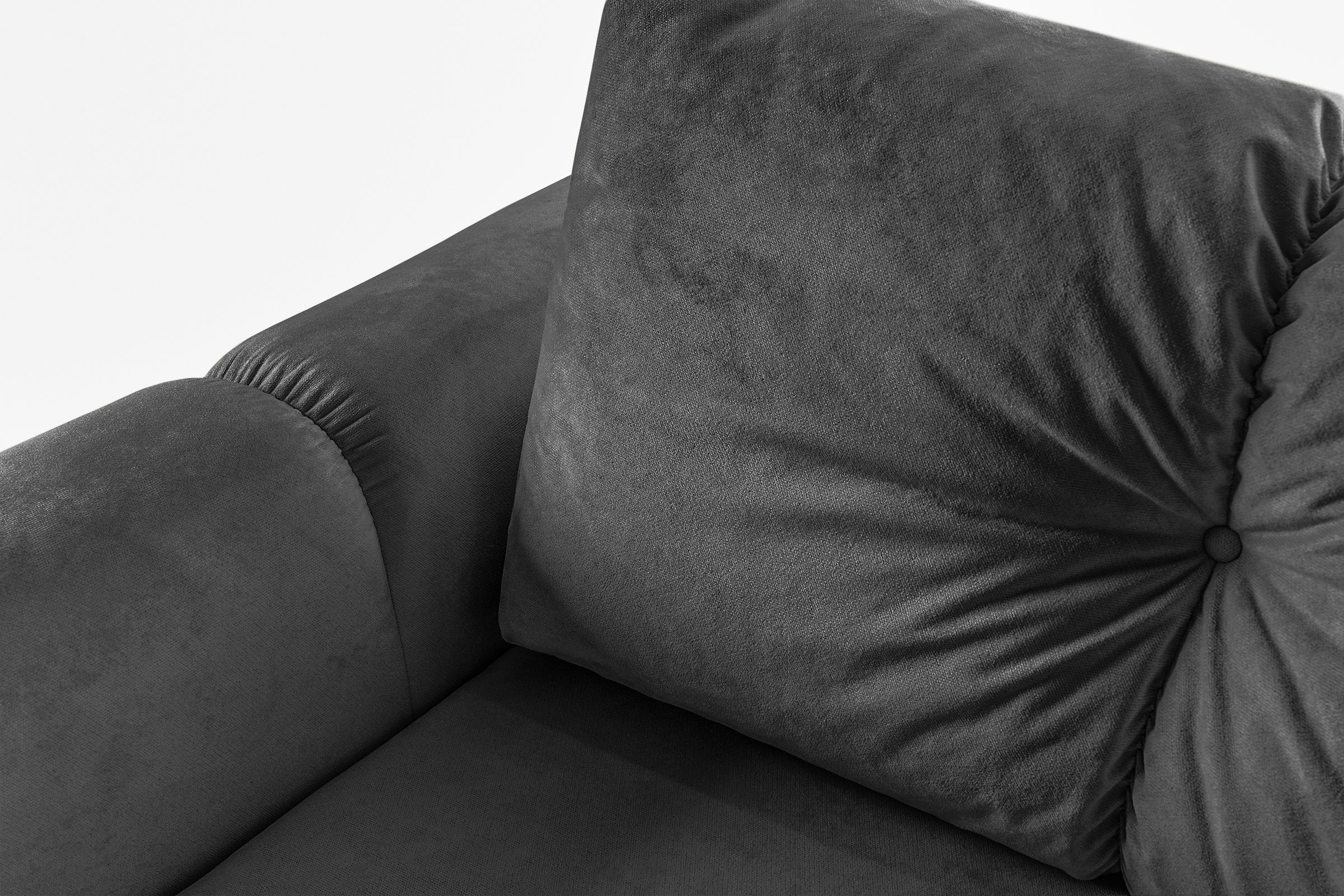 Canapea Extensibilă 3 locuri GEORGIA, cu 2 lăzi depozitare, 248x110x90 cm #color_Gri-Inchis-Havana