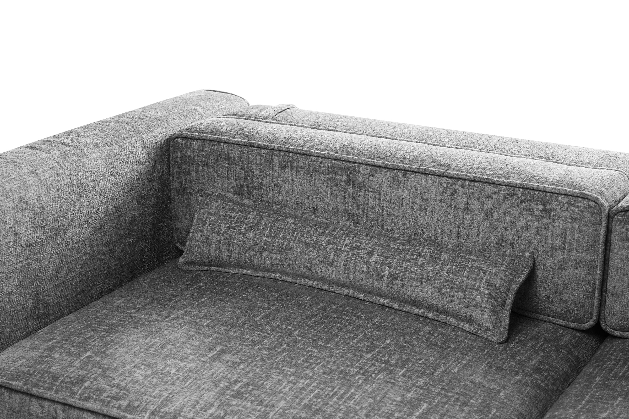 Colțar Extensibil 5 locuri ZANETTO, cu ladă de depozitare, 340x160x70 cm, #color_Gri-Onyx