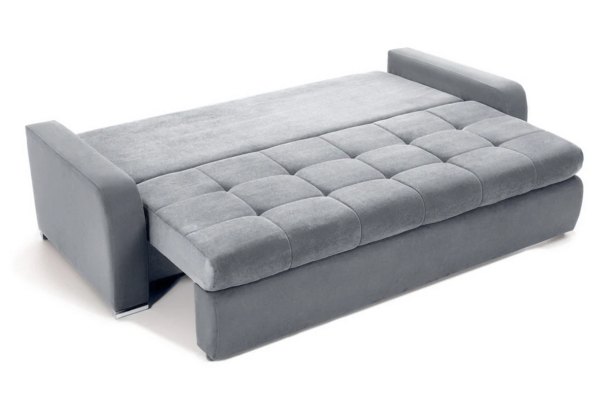 Canapea Extensibilă 3 locuri VENETIA, cu ladă de depozitare, 220x100x90 cm, #color_Gri-Deschis-Enjoy