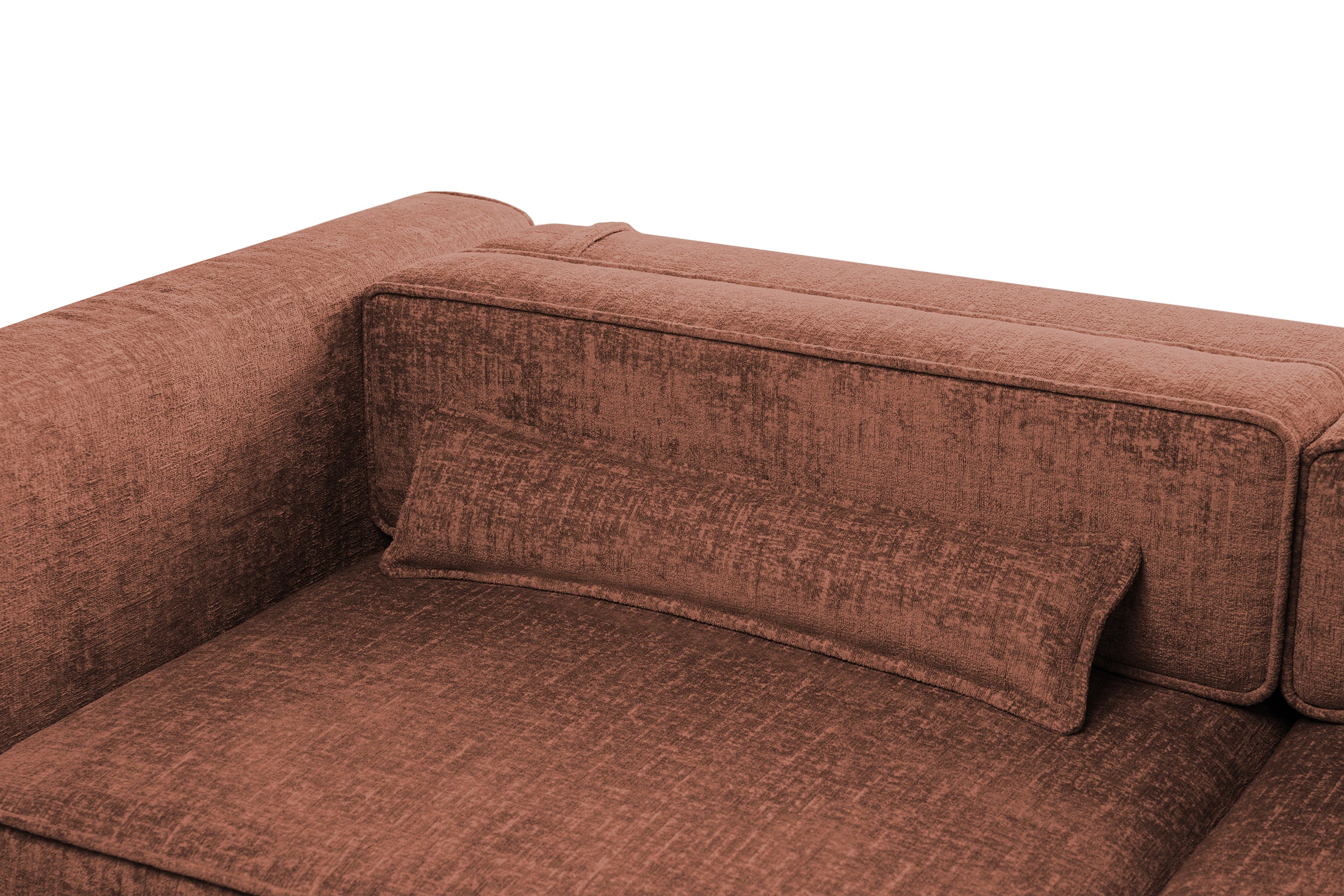 Colțar Extensibil 5 locuri ZANETTO, cu ladă de depozitare, 340x160x70 cm, #color_Bordeaux-Onyx