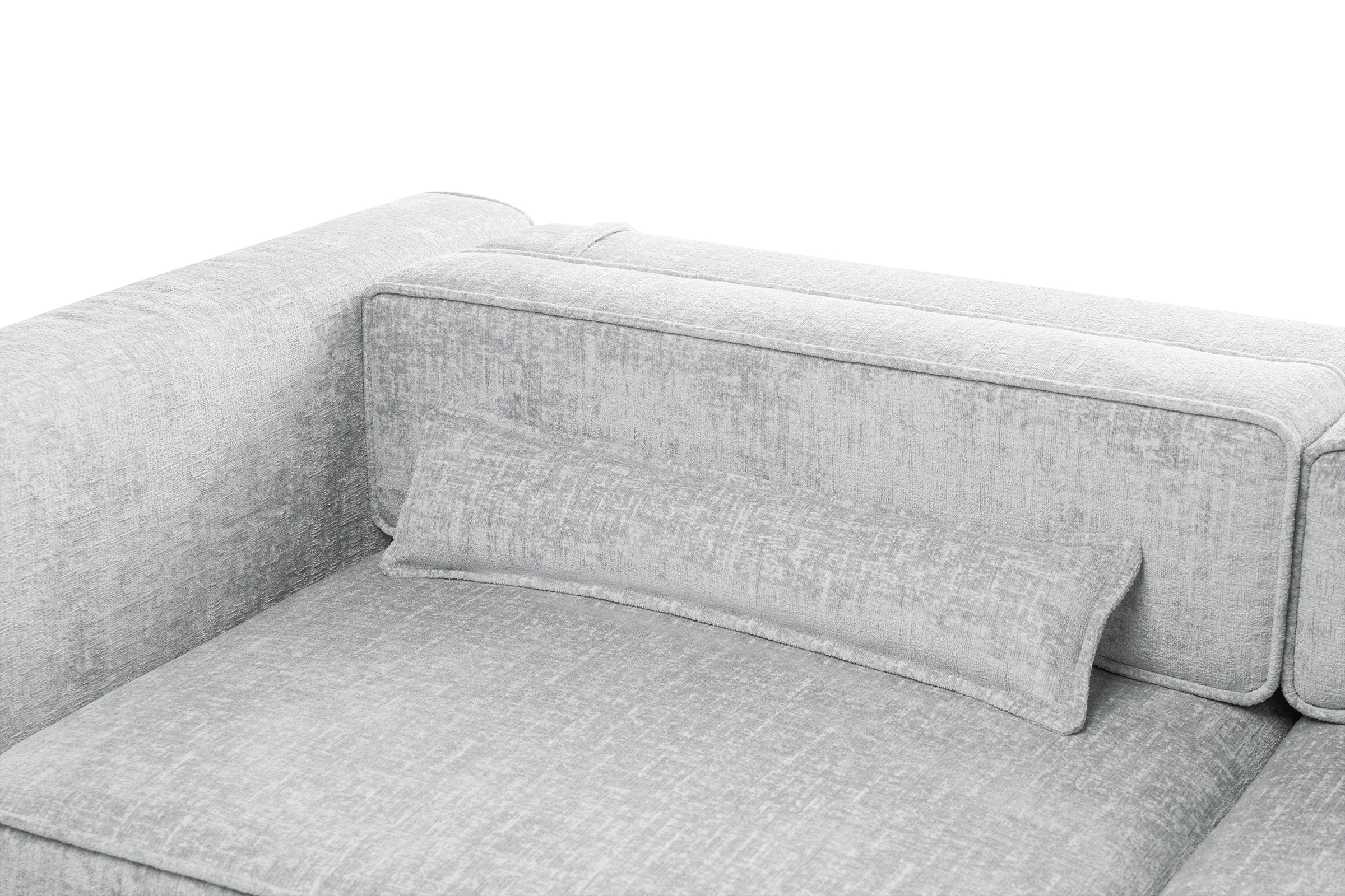 Colțar Extensibil 5 locuri ZANETTO, cu ladă de depozitare, 340x160x70 cm, #color_Gri-Argintiu-Onyx