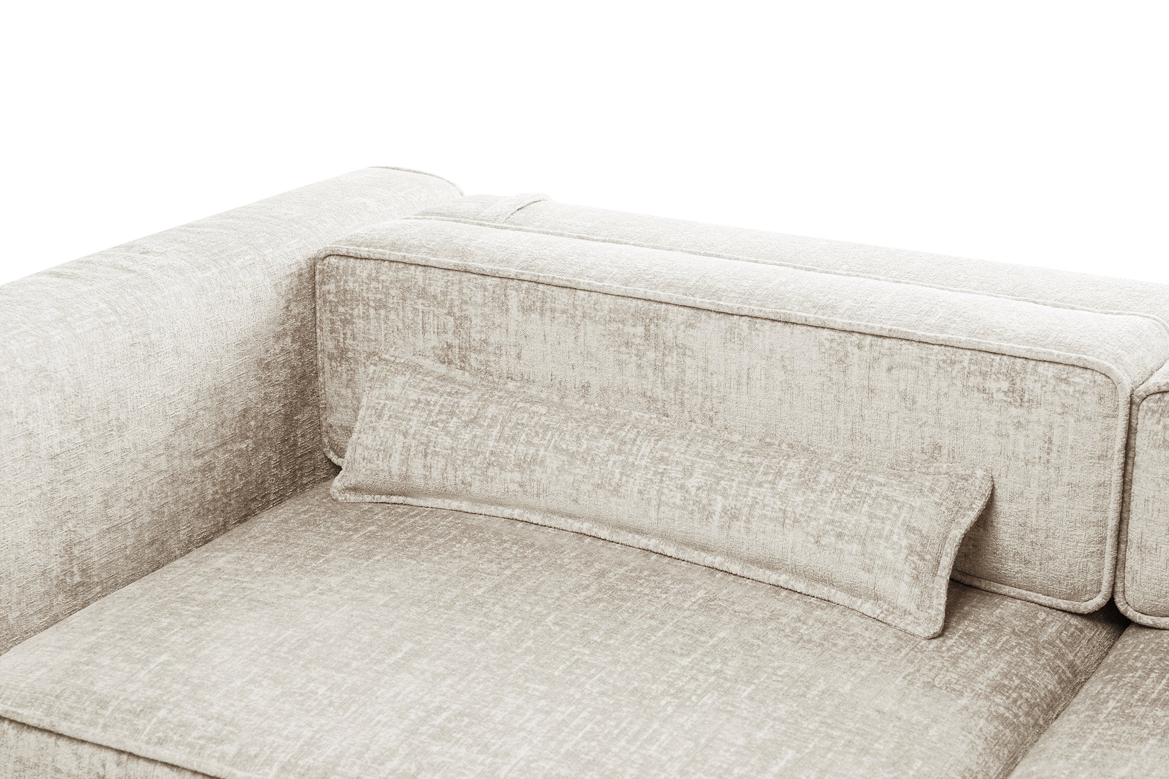 Colțar Extensibil 5 locuri ZANETTO, cu ladă de depozitare, 340x160x70 cm, #color_Crem-Onyx