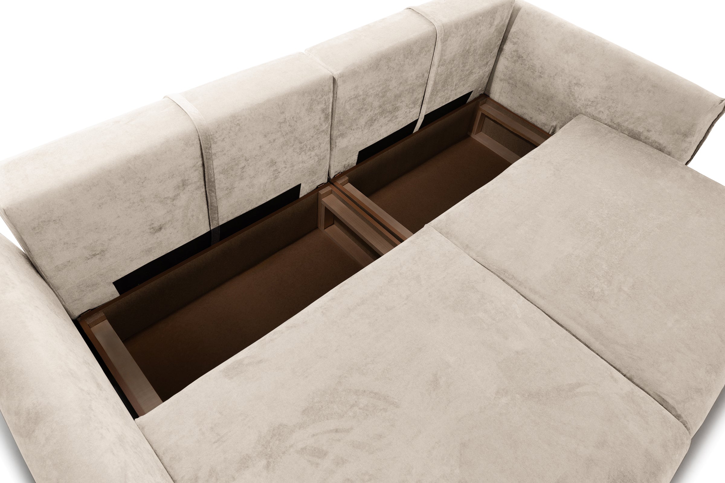 Canapea Extensibilă 3 locuri OSAKA, cu ladă depozitare, 238x110x90 cm #color_Bej-Havana