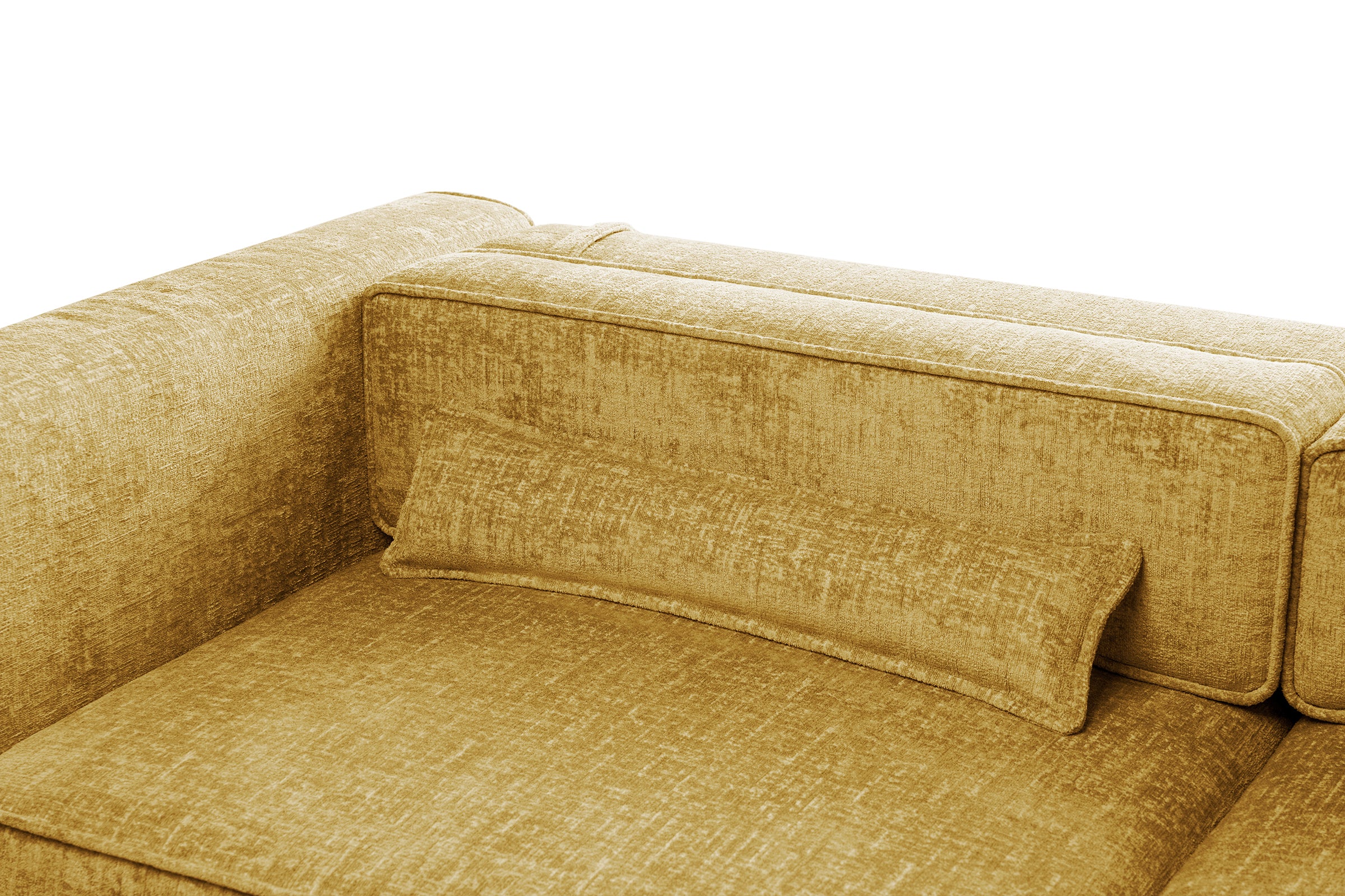 Colțar Extensibil 5 locuri ZANETTO, cu ladă de depozitare, 340x160x70 cm, #color_Galben-Onyx