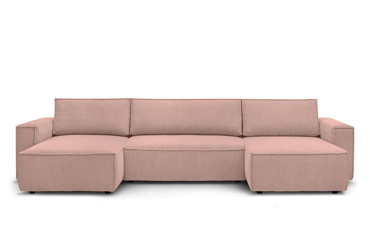 Colțar in formă de U Extensibil CLOUD, cu ladă de depozitare, 384x148x88cm - Prestigehome.ro - Coltar - Prestige - #color_Roz-Zoom