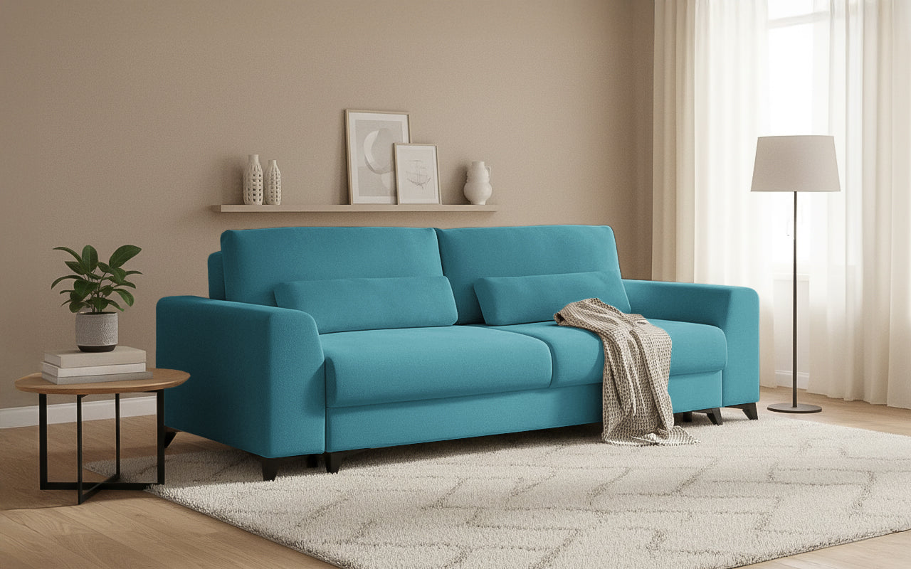 Canapea Extensibilă 3 locuri TIVOLI, 240x105x95 cm, #color_Turcoaz-Mystery