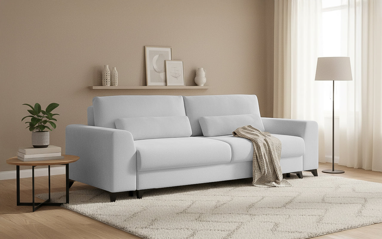 Canapea Extensibilă 3 locuri TIVOLI, 240x105x95 cm, #color_Gri-Argintiu-Mystery