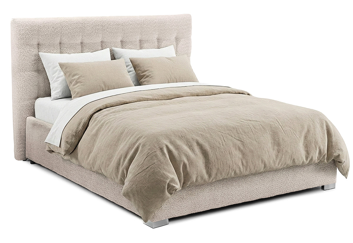 Pat Tapițat Strasbourg Premium, cu somieră rabatabilă și ladă depozitare, #color_Crem-Anthology