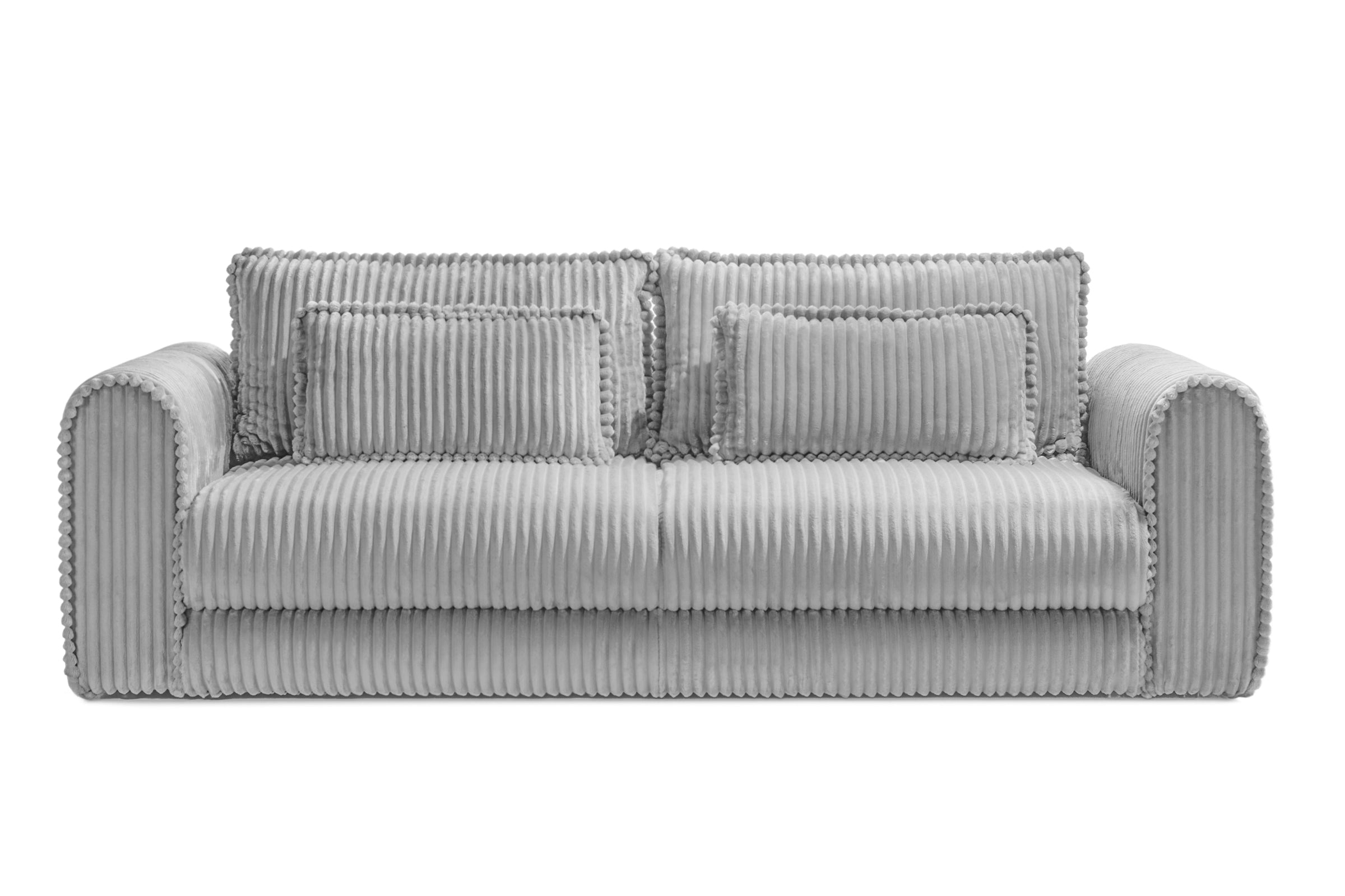 Canapea Extensibilă 3 locuri FELLINI, cu ladă depozitare, 243x108x90 cm, #color_Gri-Deschis-Tilia