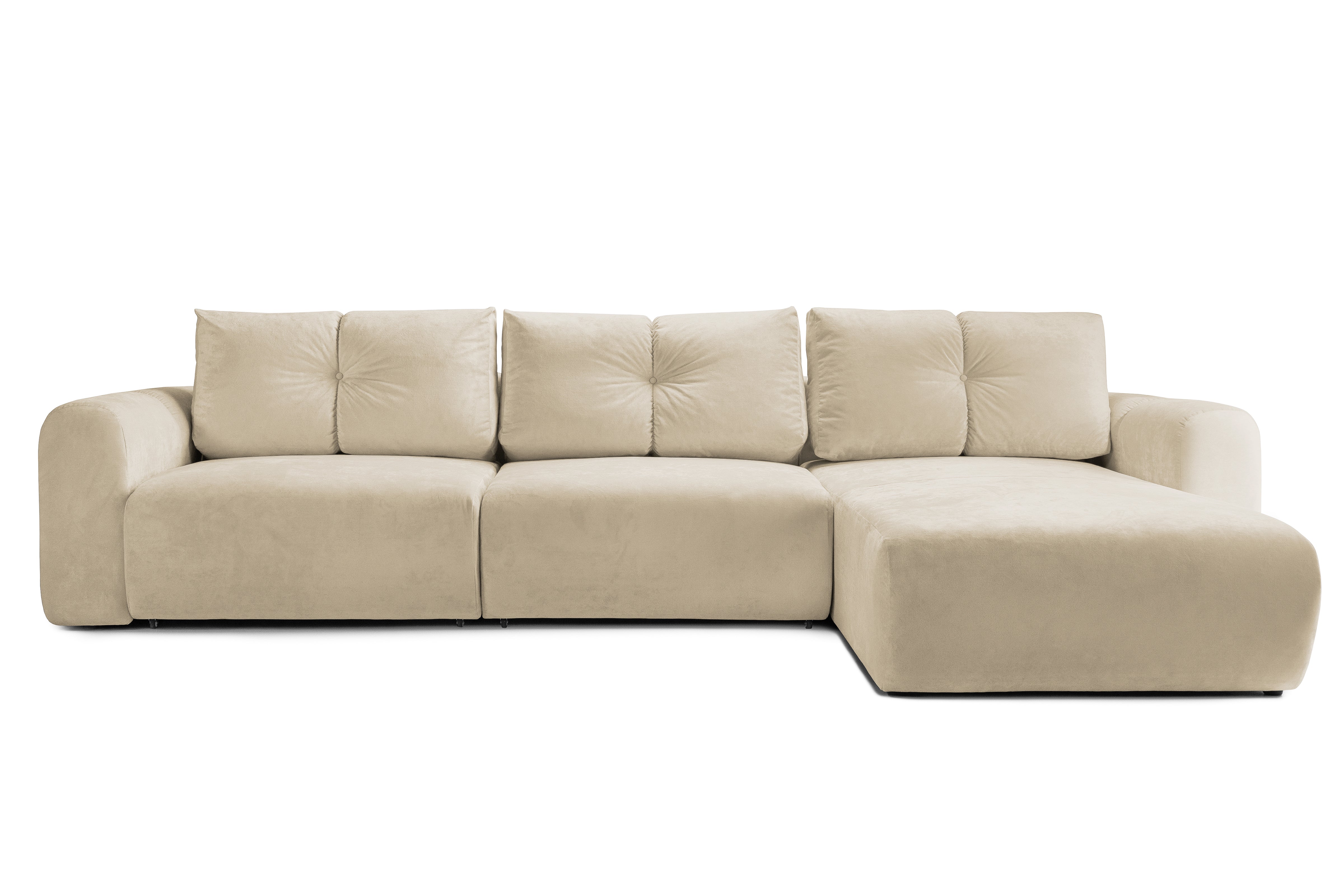 Colțar Extensibil GEORGIA, cu 2 lăzi depozitare, șezlong interschimbabil, 348x190x87 cm, #color_Bej-Havana