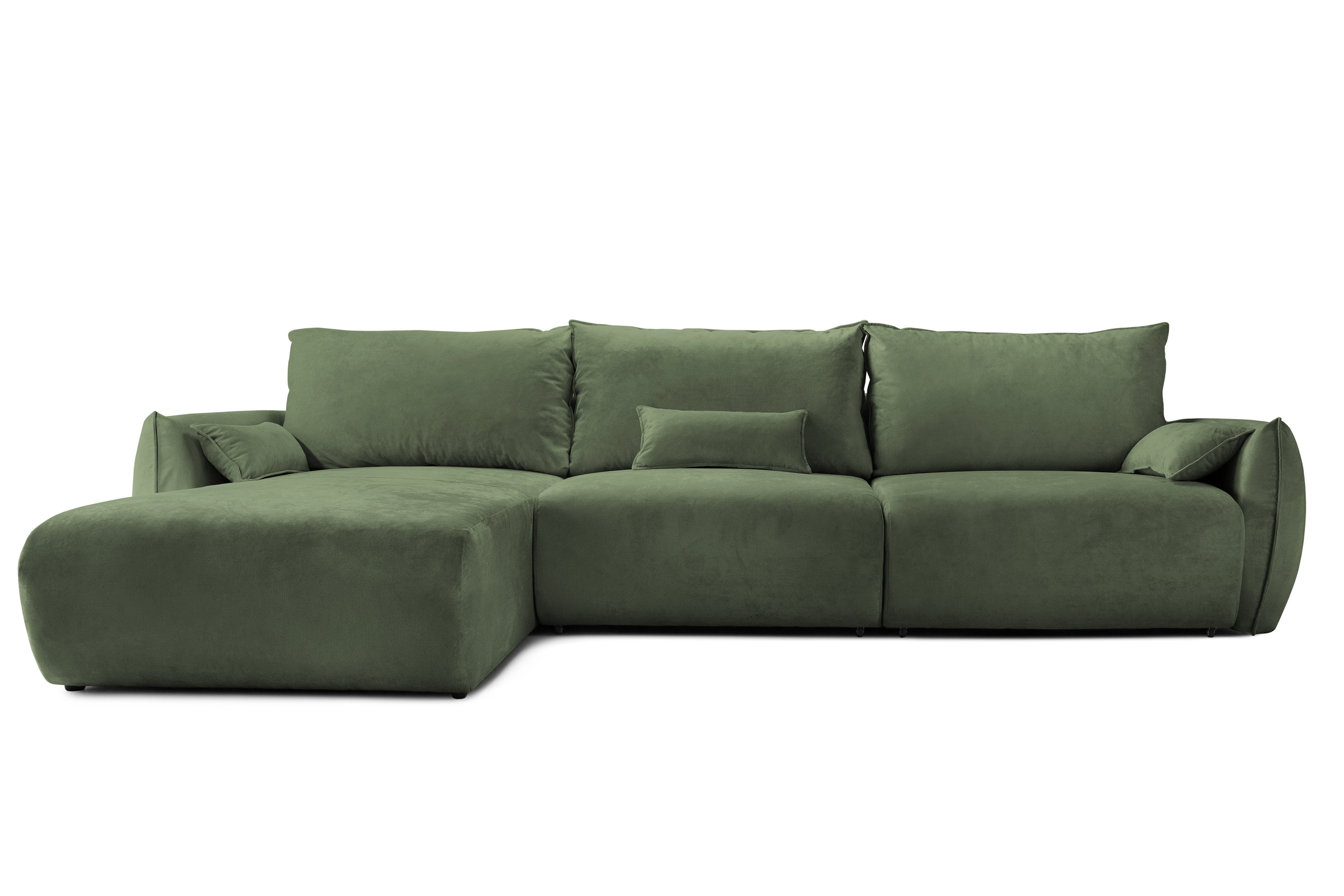 Colțar Extensibil OSAKA, cu 2 lăzi depozitare, șezlong interschimbabil, 338x190x87 cm, #color_Verde-Havana