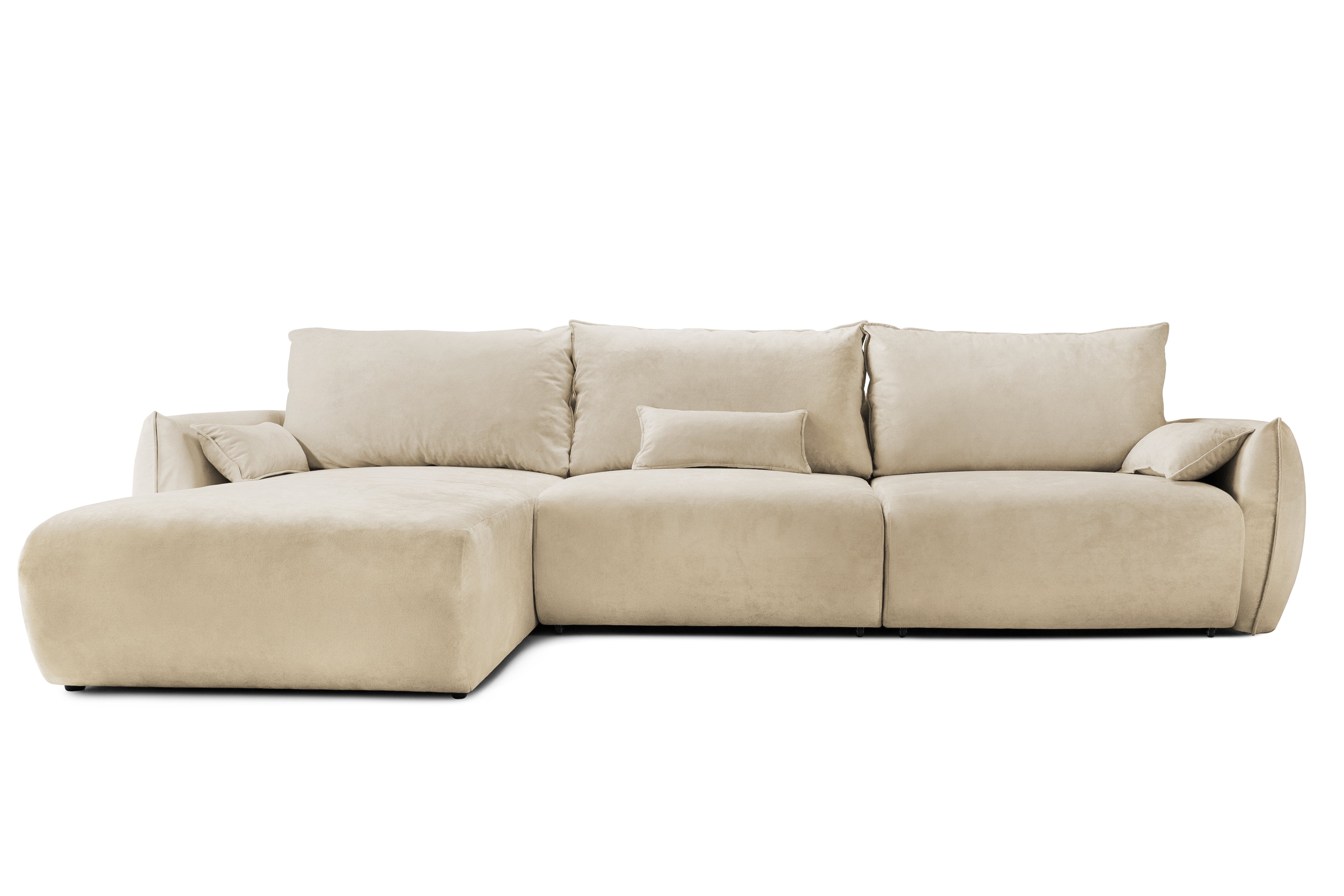 Colțar Extensibil OSAKA, cu 2 lăzi depozitare, șezlong interschimbabil, 338x190x87 cm, #color_Bej-Havana