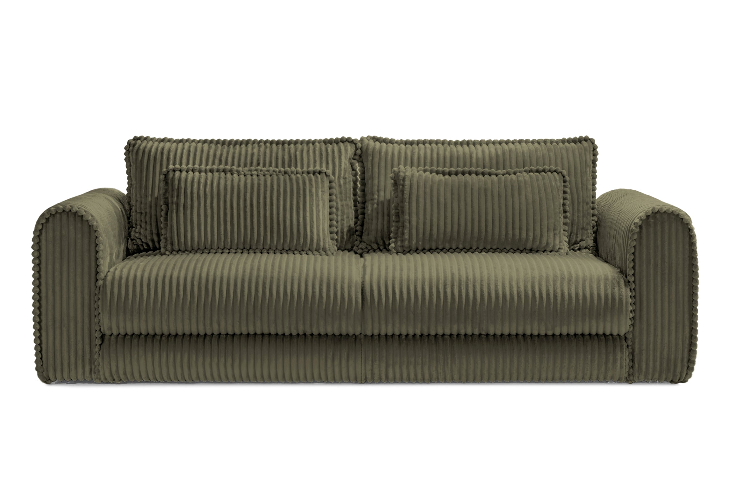 Canapea Extensibilă 3 locuri FELLINI, cu ladă depozitare, 243x108x90 cm, #color_Verde-Olive-Tilia