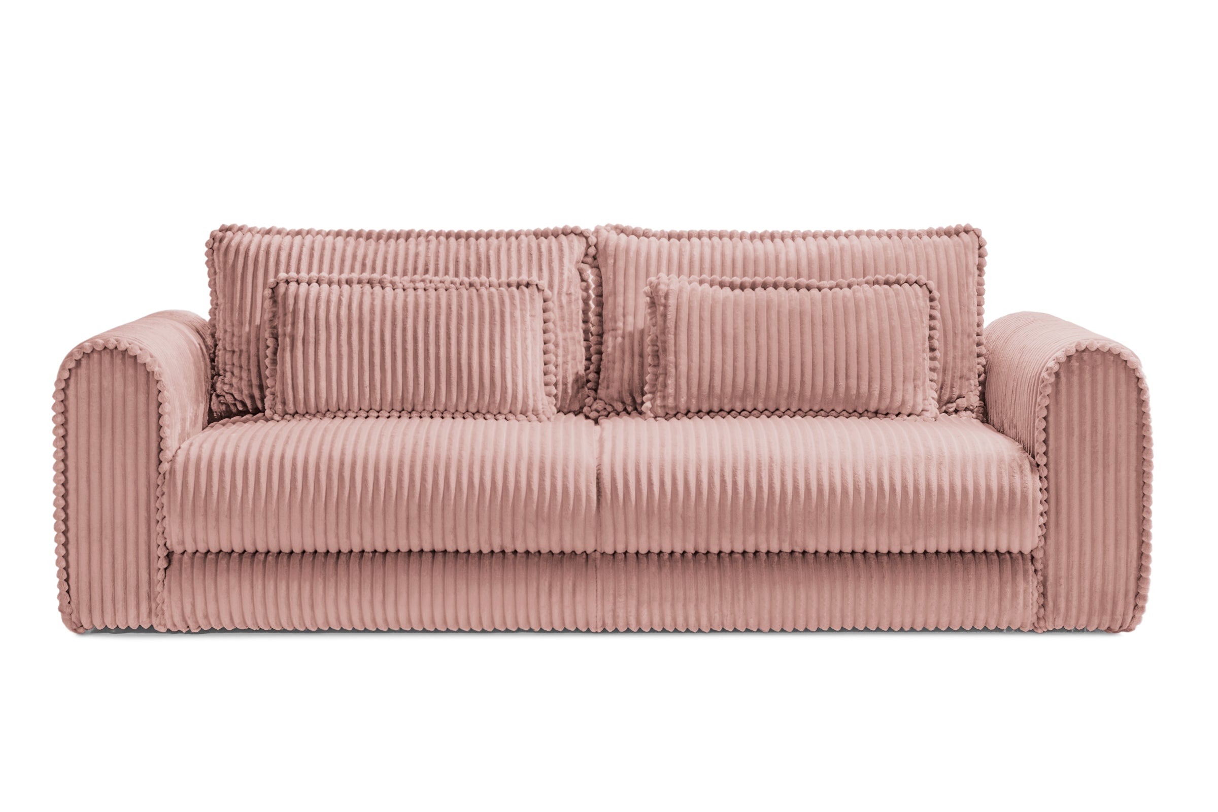 Canapea Extensibilă 3 locuri FELLINI, cu ladă depozitare, 243x108x90 cm, #color_Roz-Tilia