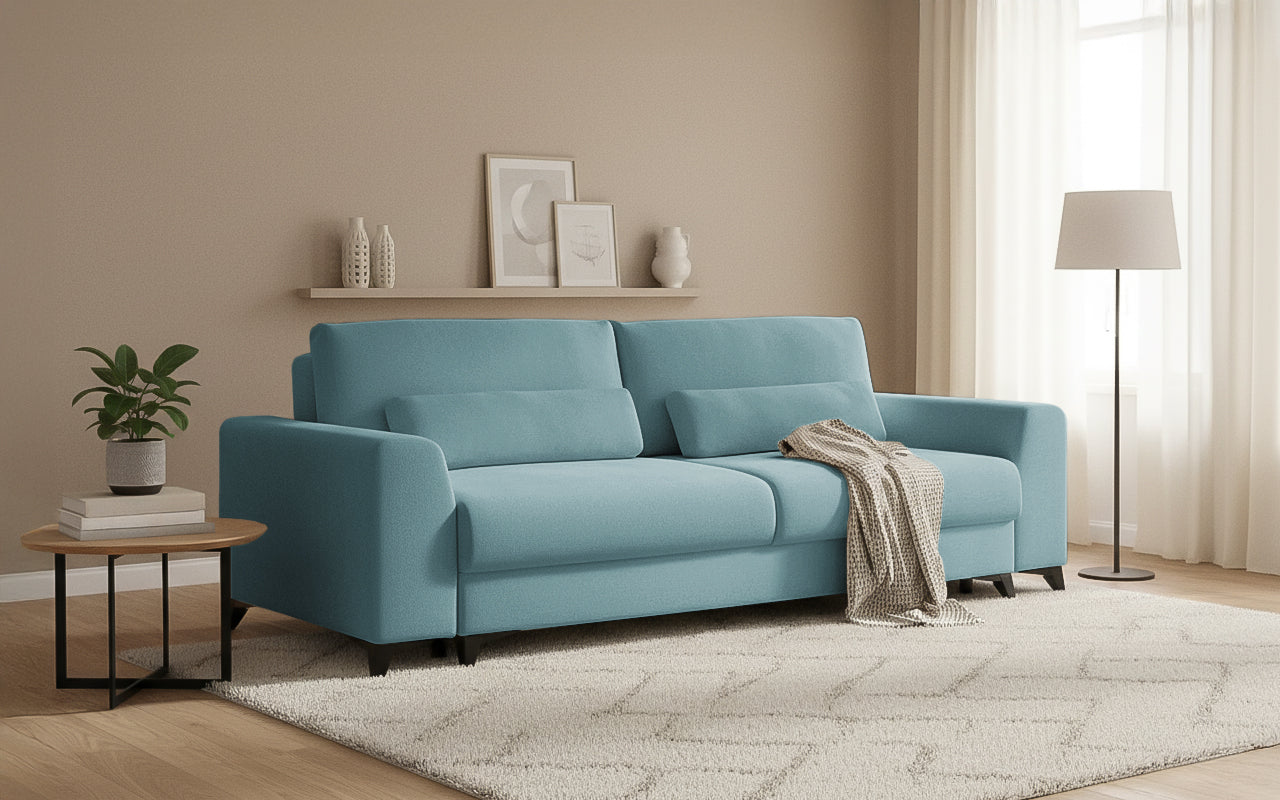 Canapea Extensibilă 3 locuri TIVOLI, 240x105x95 cm, #color_Albastru-Mystery