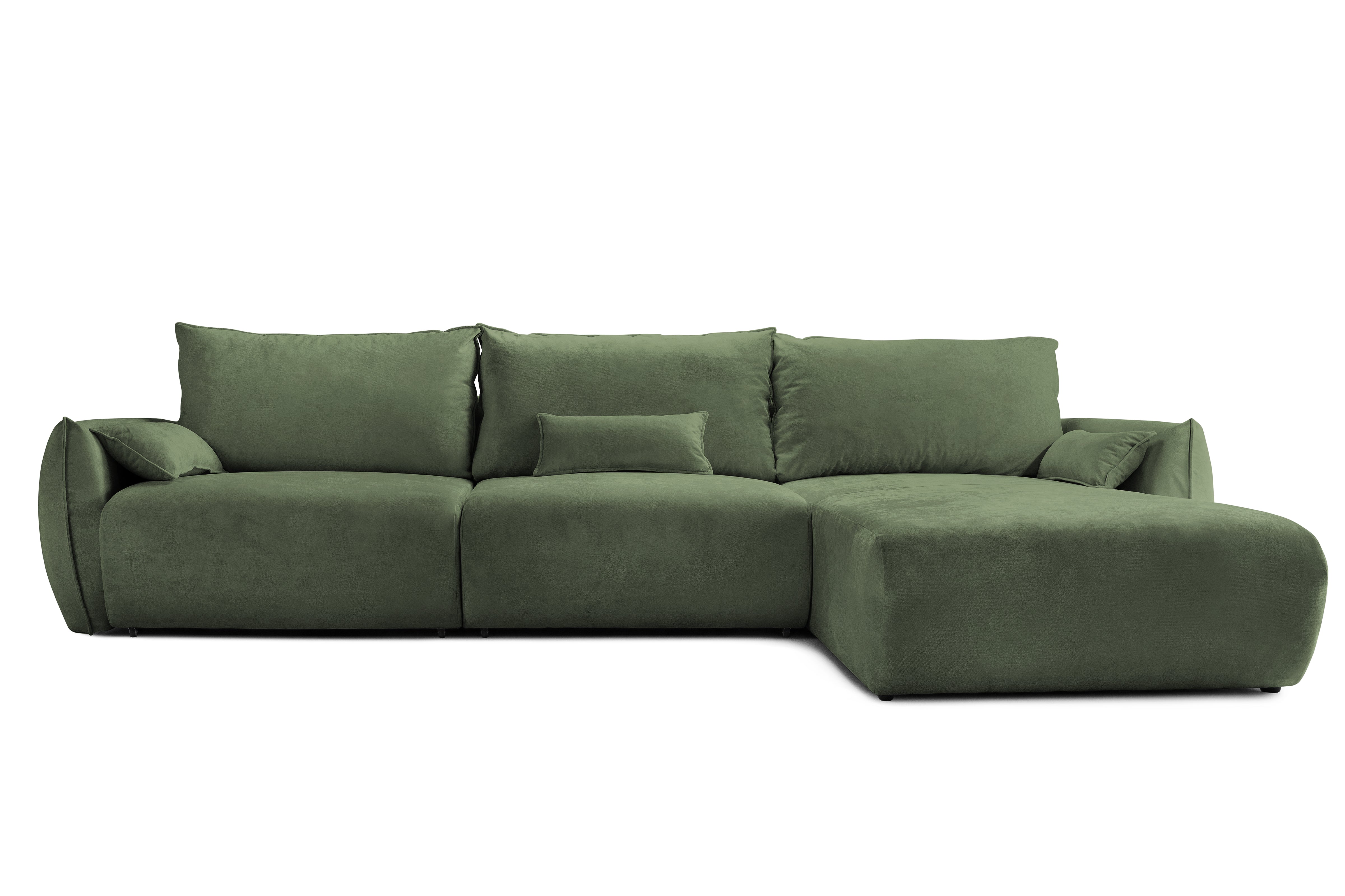 Colțar Extensibil OSAKA, cu 2 lăzi depozitare, șezlong interschimbabil, 338x190x87 cm, #color_Verde-Havana