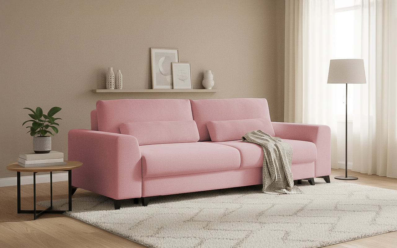 Canapea Extensibilă 3 locuri TIVOLI, 240x105x95 cm, #color_Roz-Mystery