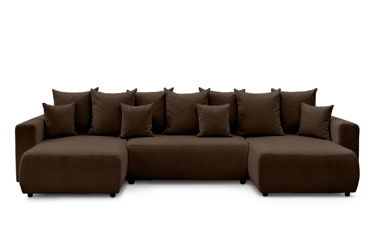 Colțar Panoramic Extensibil LIVIGNO, cu ladă de depozitare, 386x153x95 cm - Prestigehome.ro - Canapea - Prestige #color_Maro-Anthology