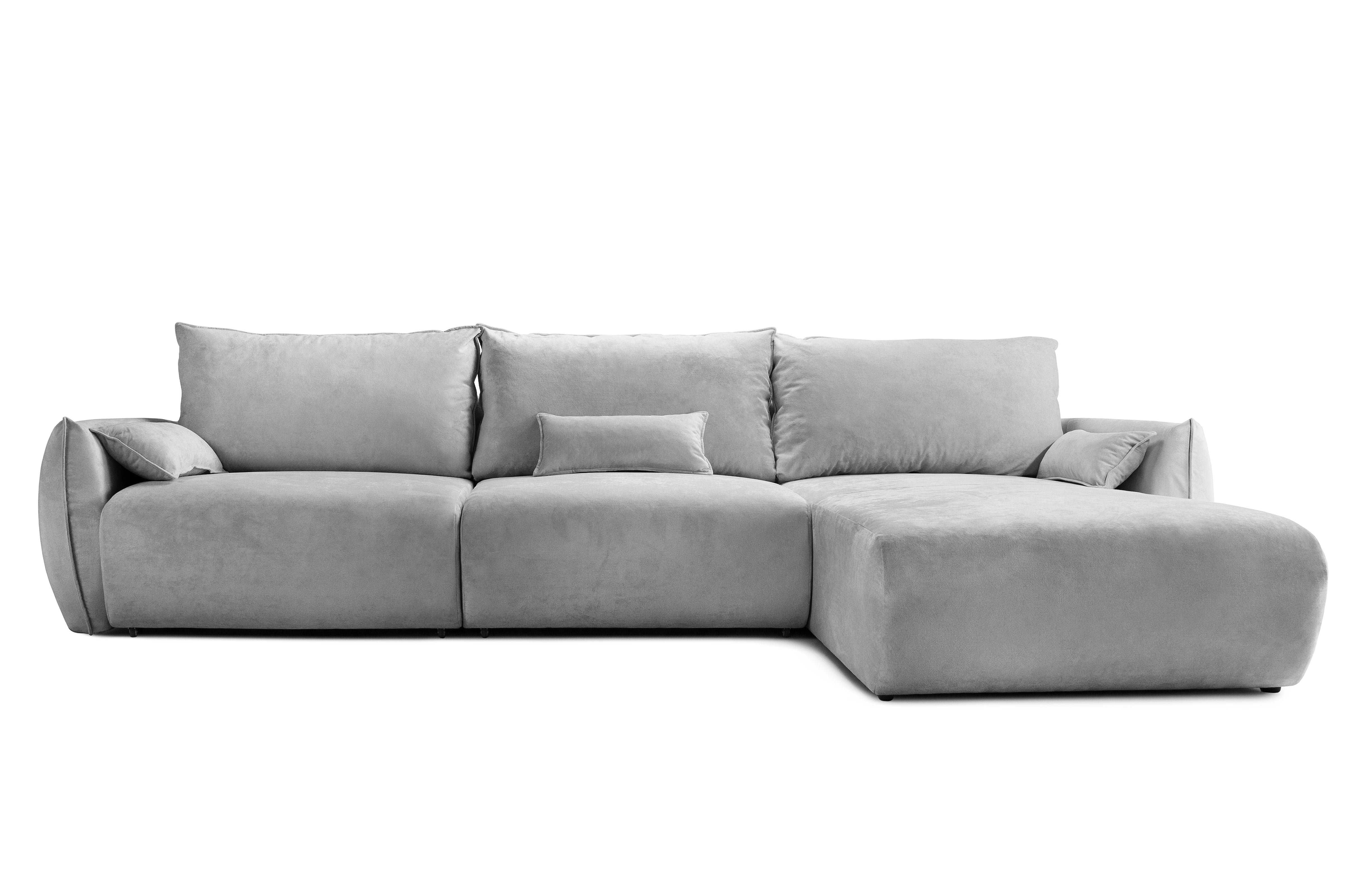 Colțar Extensibil OSAKA, cu 2 lăzi depozitare, șezlong interschimbabil, 338x190x87 cm, #color_Gri-Deschis-Havana