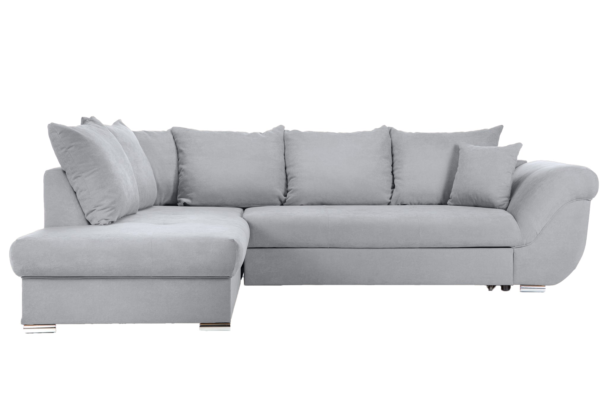 Colțar Extensibil SANTOS, variante stânga/dreapta, 295x215x80 cm, Prestigehome.ro, #color_Gri-deschis-enjoy