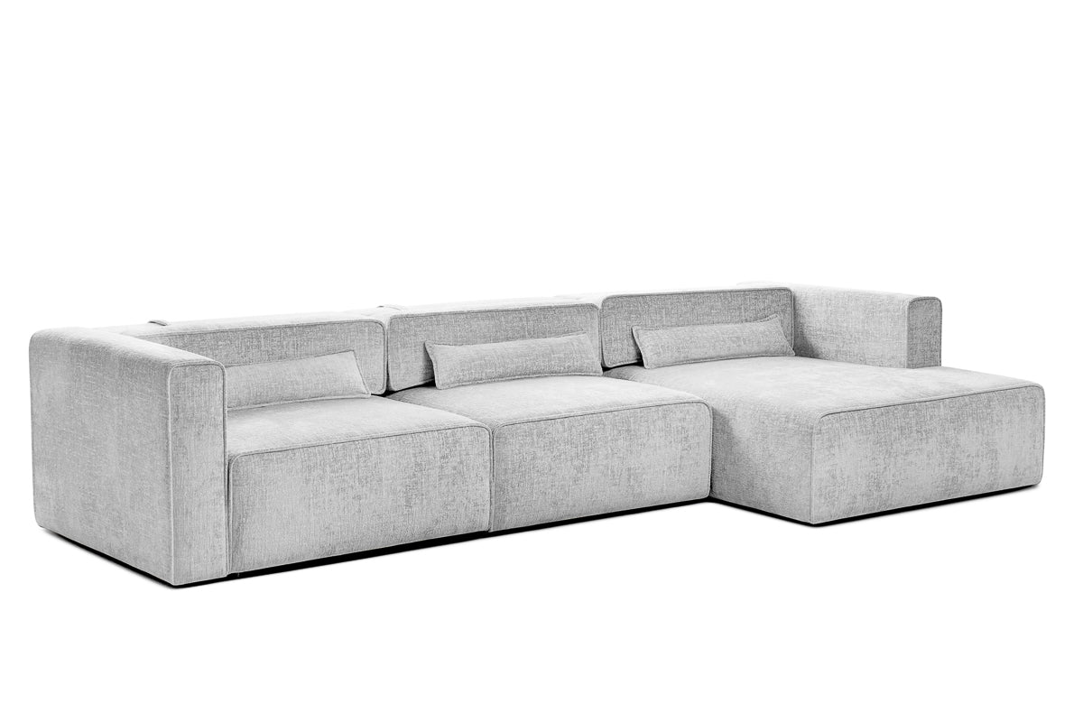 Colțar Extensibil 5 locuri ZANETTO, cu ladă de depozitare, 340x160x70 cm, #color_Gri-Argintiu-Onyx