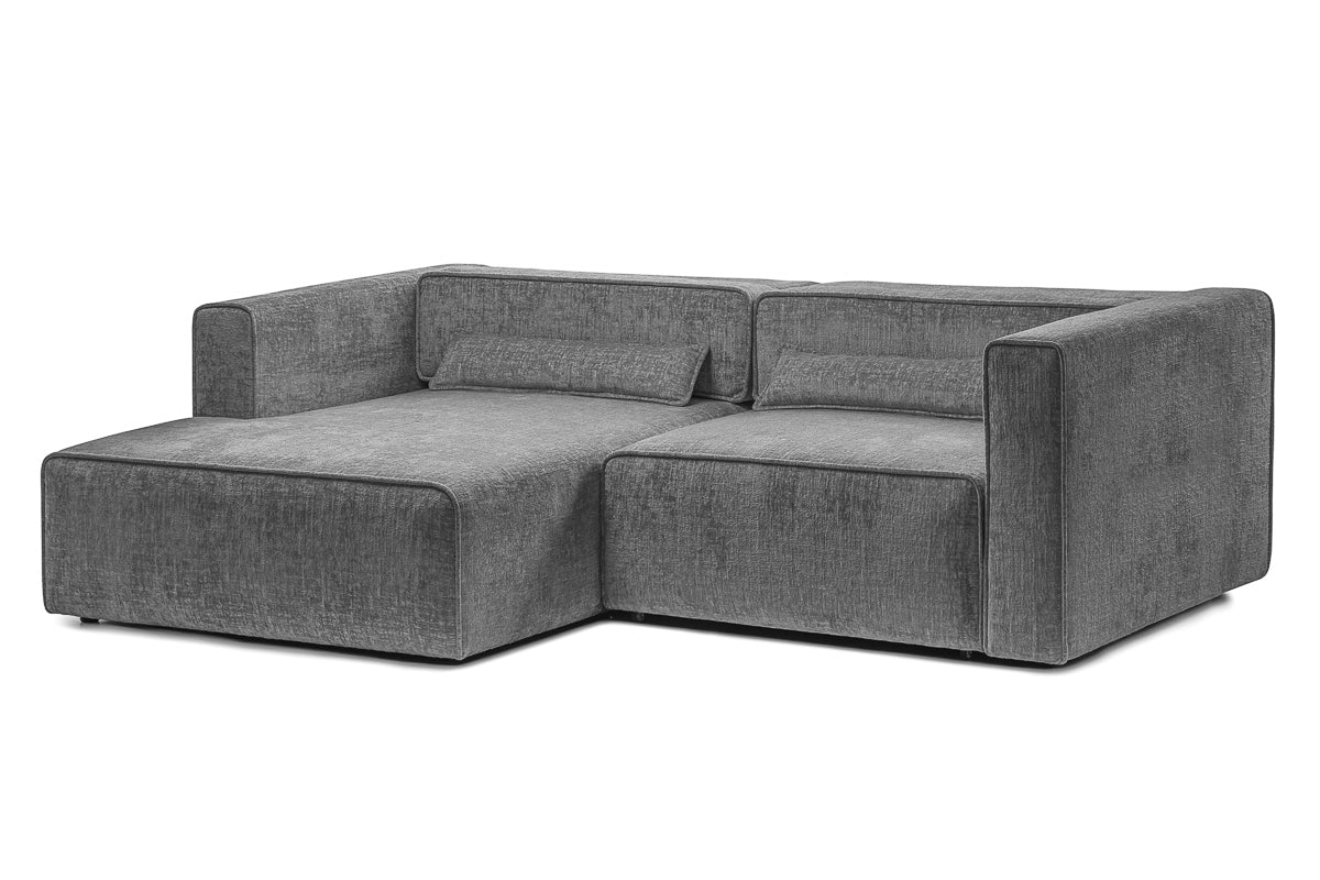 Coltar Extensibil 3 locuri ZANETTO, cu lada de depozitare, 240x160x70 cm, #color_Gri-Onyx