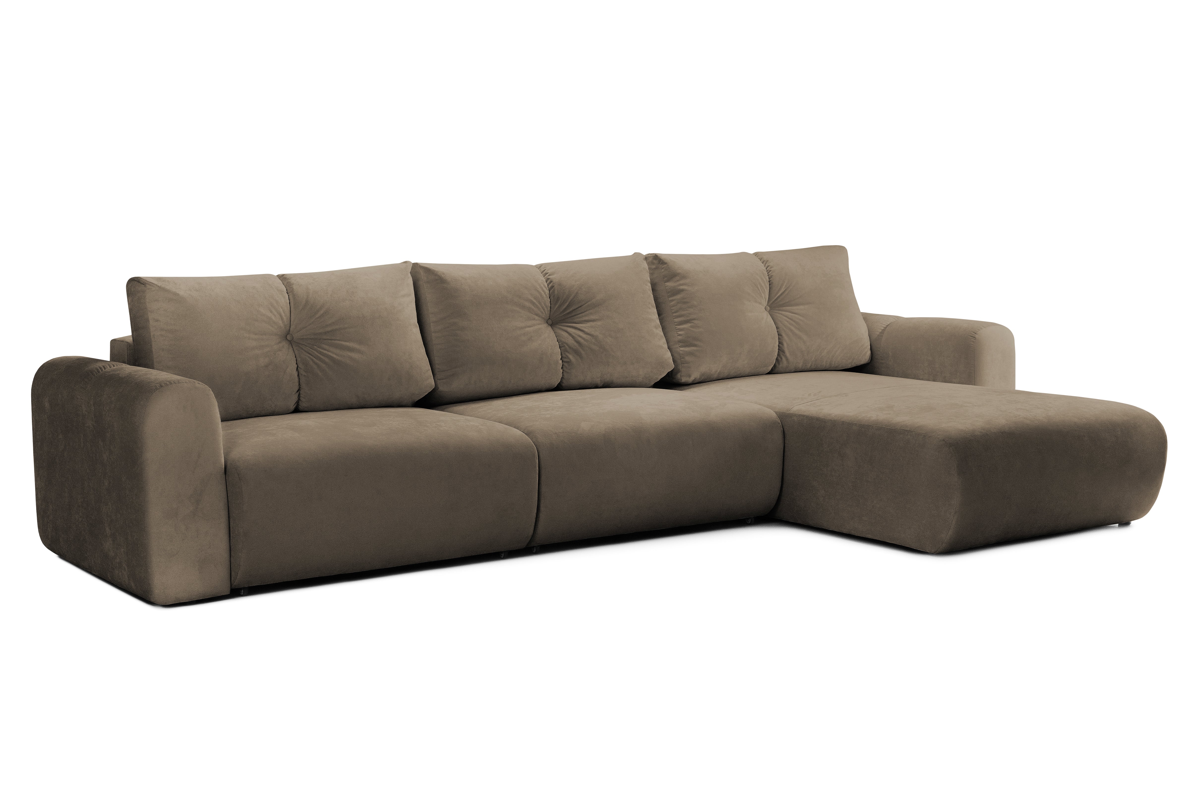 Colțar Extensibil GEORGIA, cu 2 lăzi depozitare, șezlong interschimbabil, 348x190x87 cm, #color_Cafe-Havana