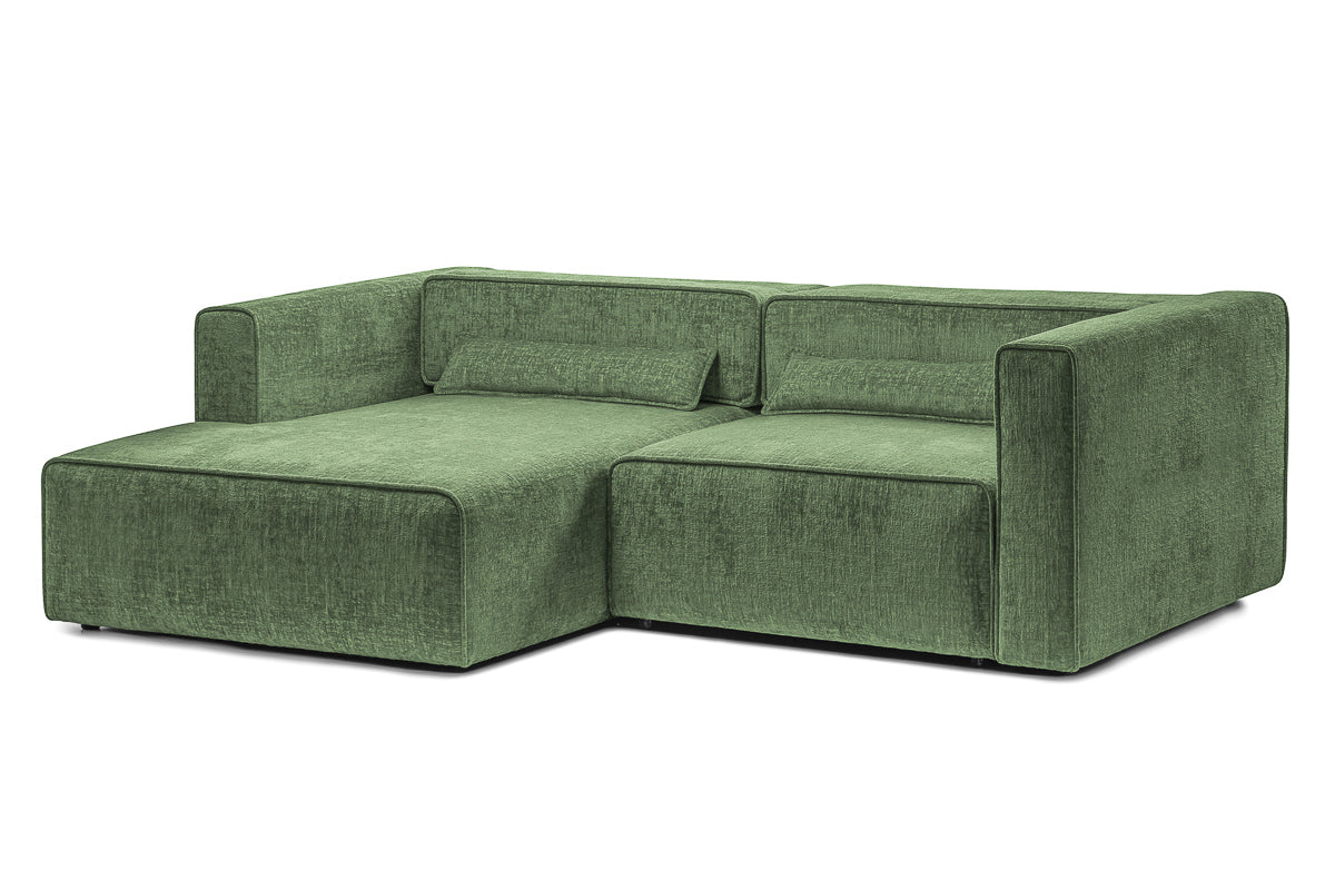 Coltar Extensibil 3 locuri ZANETTO, cu lada de depozitare, 240x160x70 cm, #color_Verde-Onyx