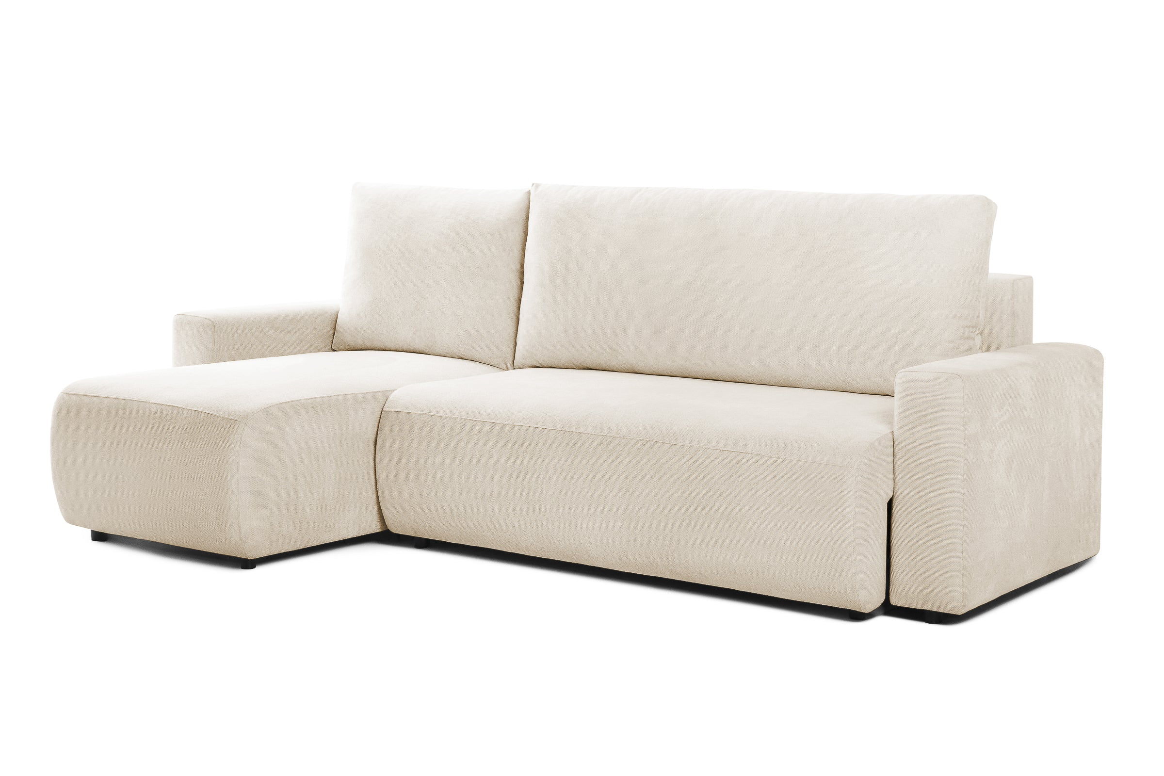 Colțar Extensibil KENZO, cu ladă de depozitare, șezlong interschimbabil, 271x153x95 cm, #color_Crem-Memphis