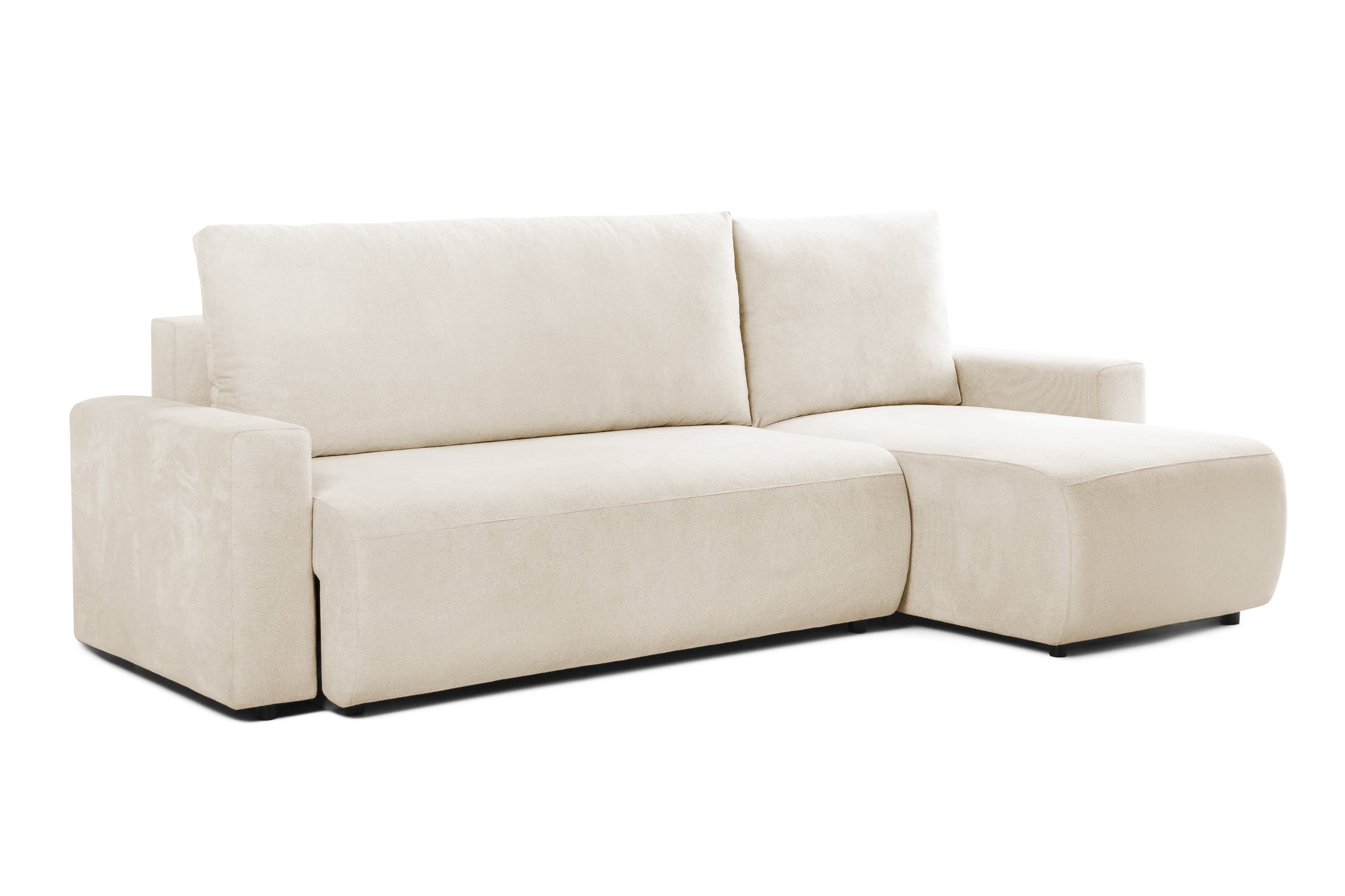 Colțar Extensibil KENZO, cu ladă de depozitare, șezlong interschimbabil, 271x153x95 cm, #color_Crem-Memphis