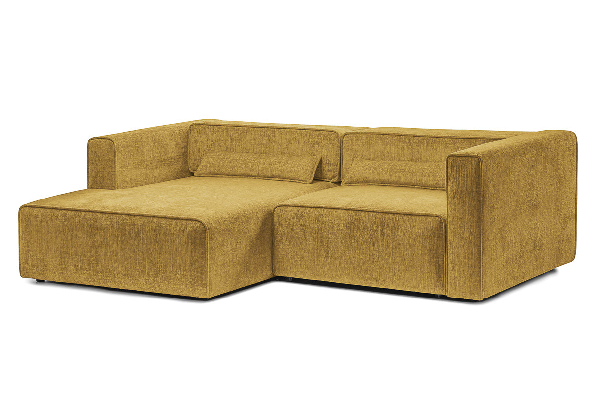 Coltar Extensibil 3 locuri ZANETTO, cu lada de depozitare, 240x160x70 cm, #color_Galben-Onyx