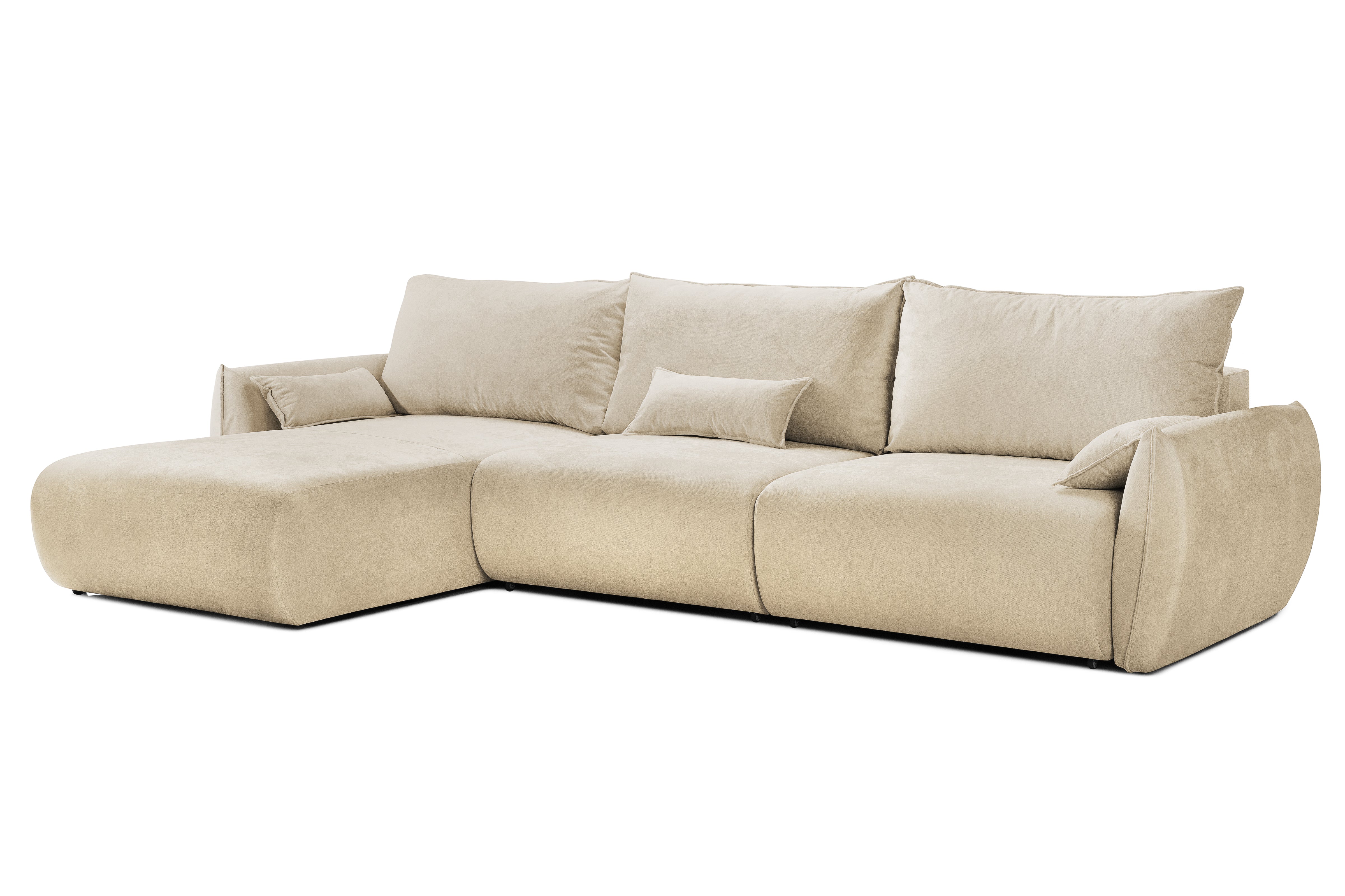 Colțar Extensibil OSAKA, cu 2 lăzi depozitare, șezlong interschimbabil, 338x190x87 cm, #color_Bej-Havana