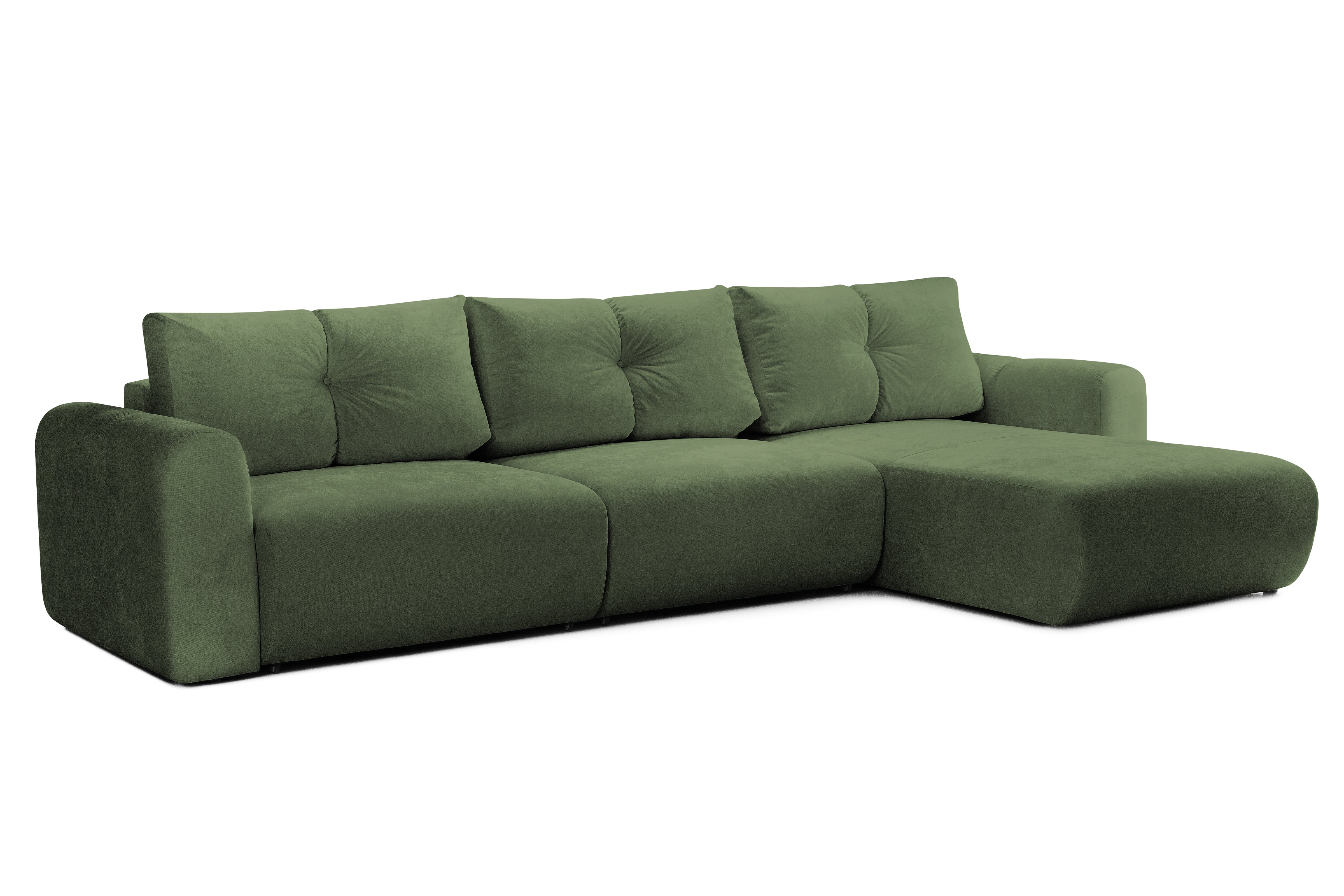 Colțar Extensibil GEORGIA, cu 2 lăzi depozitare, șezlong interschimbabil, 348x190x87 cm, #color_Verde-Havana