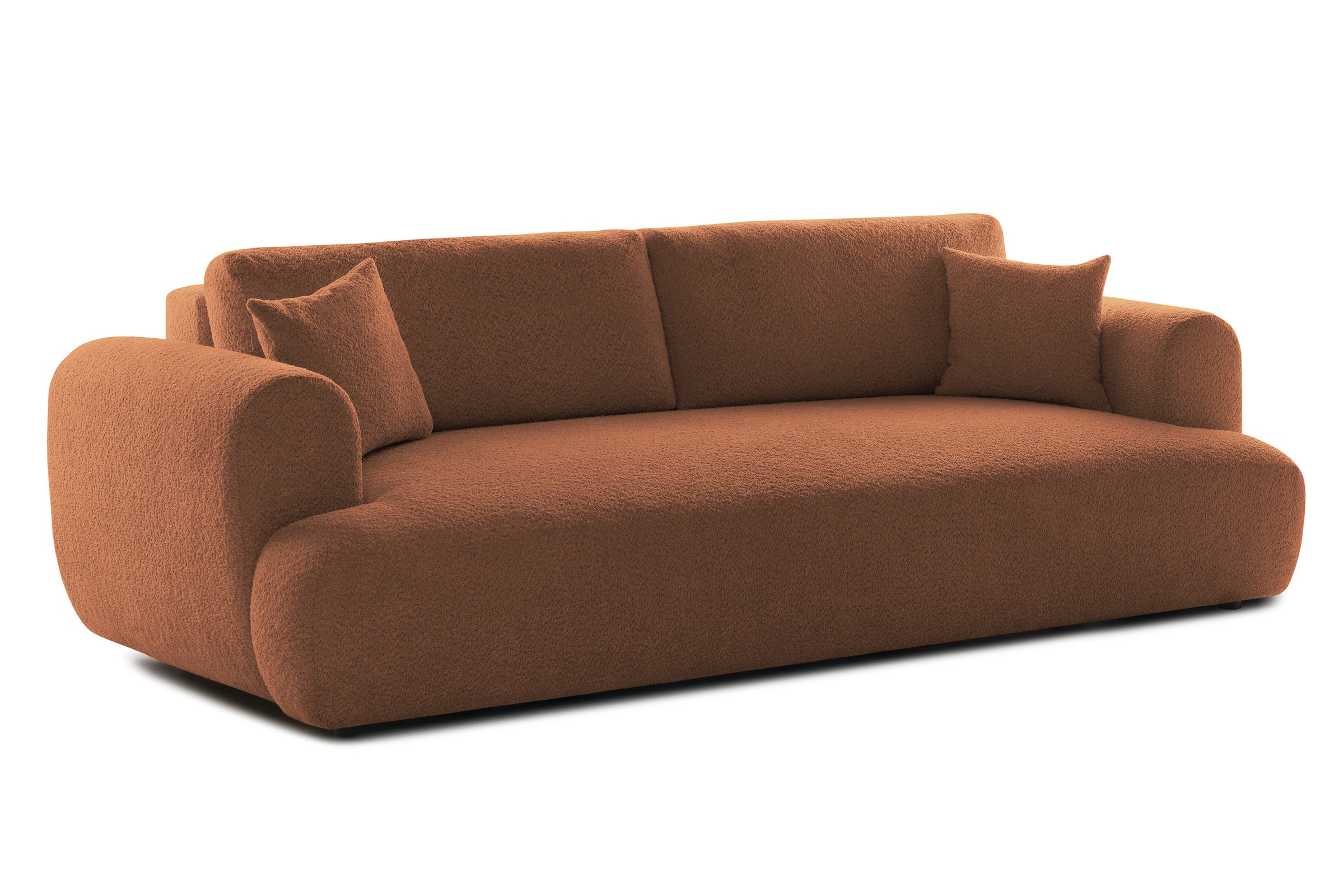 Canapea Extensibilă 3 locuri NOA, cu ladă depozitare, 244x108x80 cm, #color_Caramiziu-Anthology