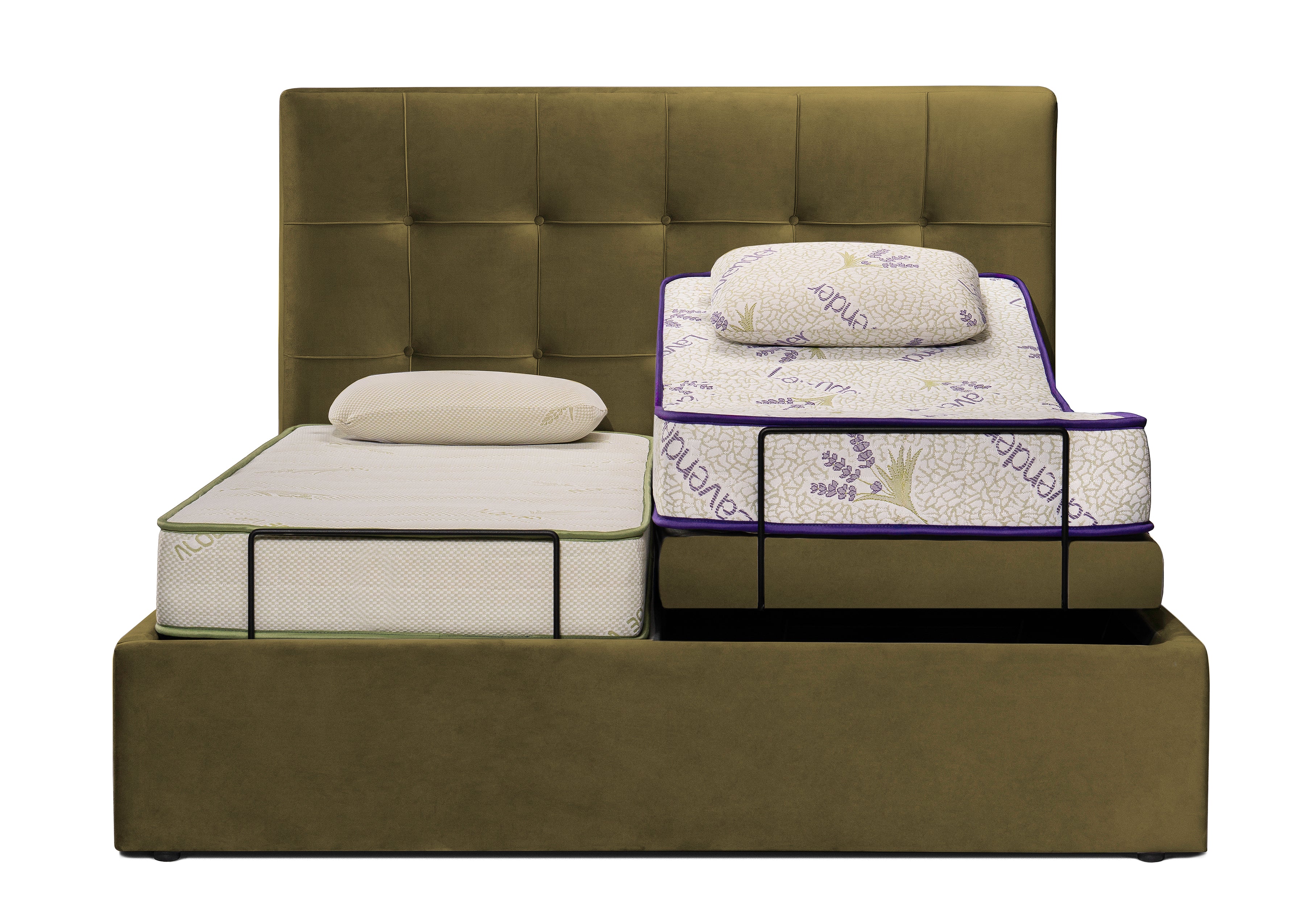 Pat reglabil electric, tapițat, Electra, 160x200 #color_Verde-Velluto