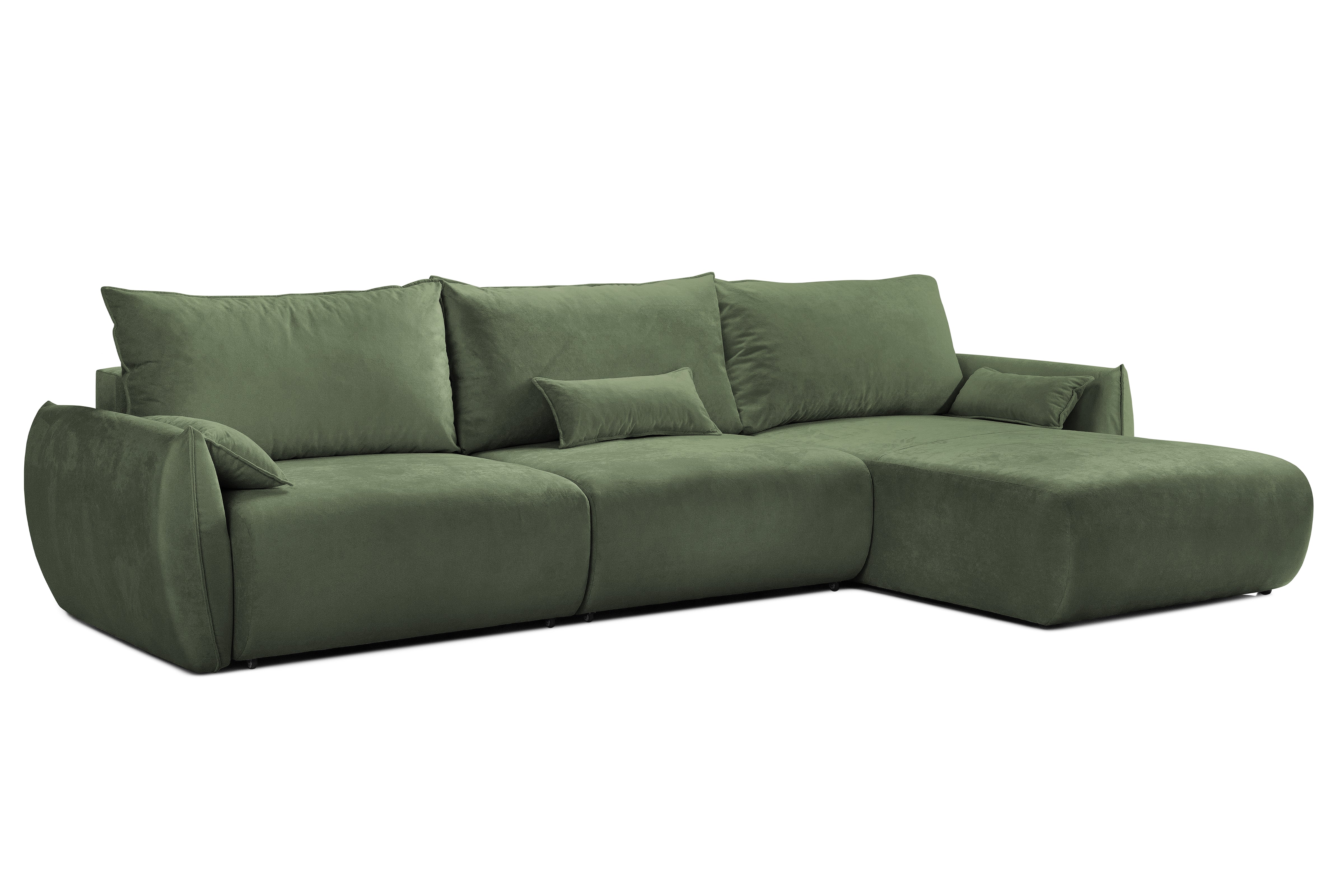 Colțar Extensibil OSAKA, cu 2 lăzi depozitare, șezlong interschimbabil, 338x190x87 cm, #color_Verde-Havana