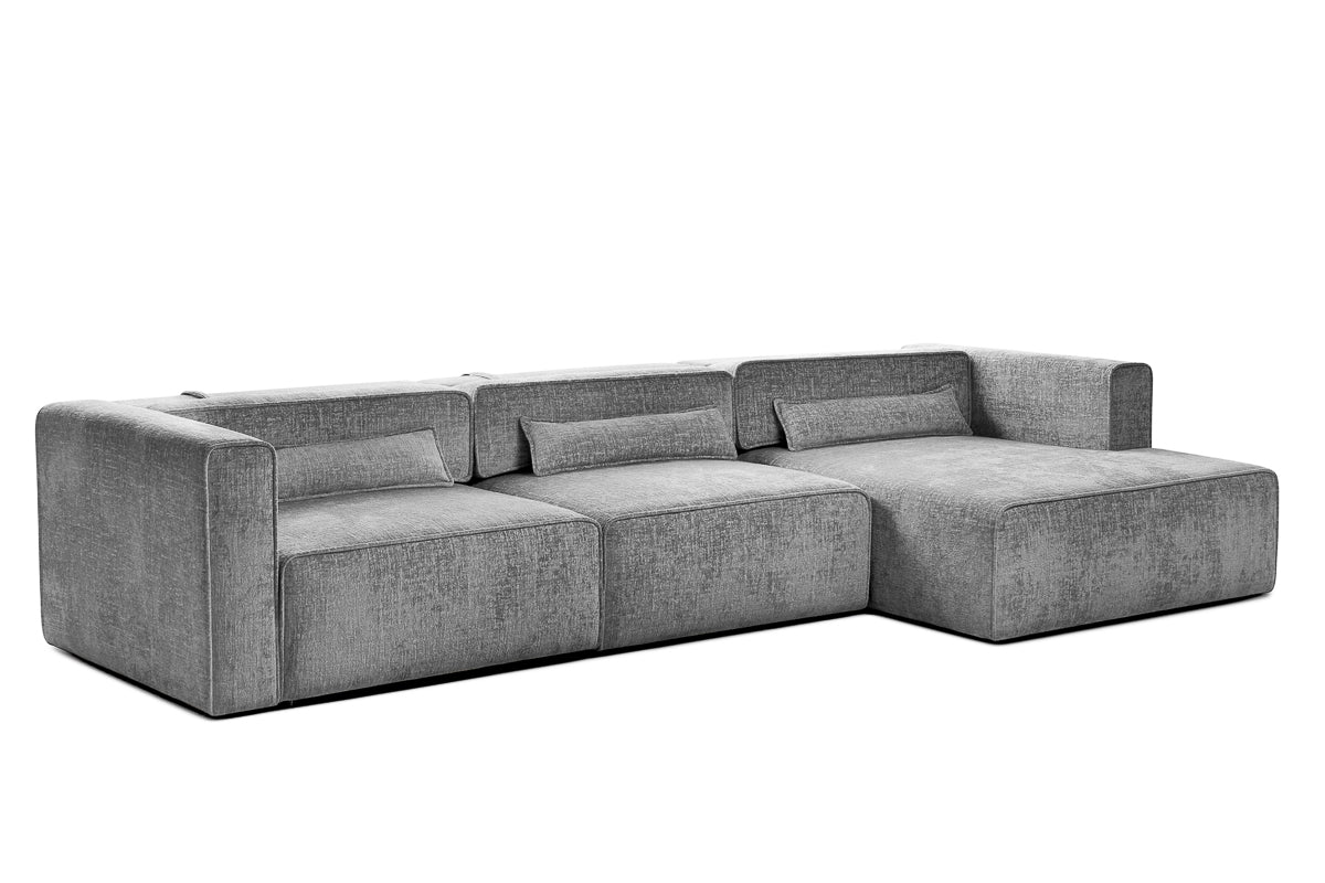 Colțar Extensibil 5 locuri ZANETTO, cu ladă de depozitare, 340x160x70 cm, #color_Gri-Onyx