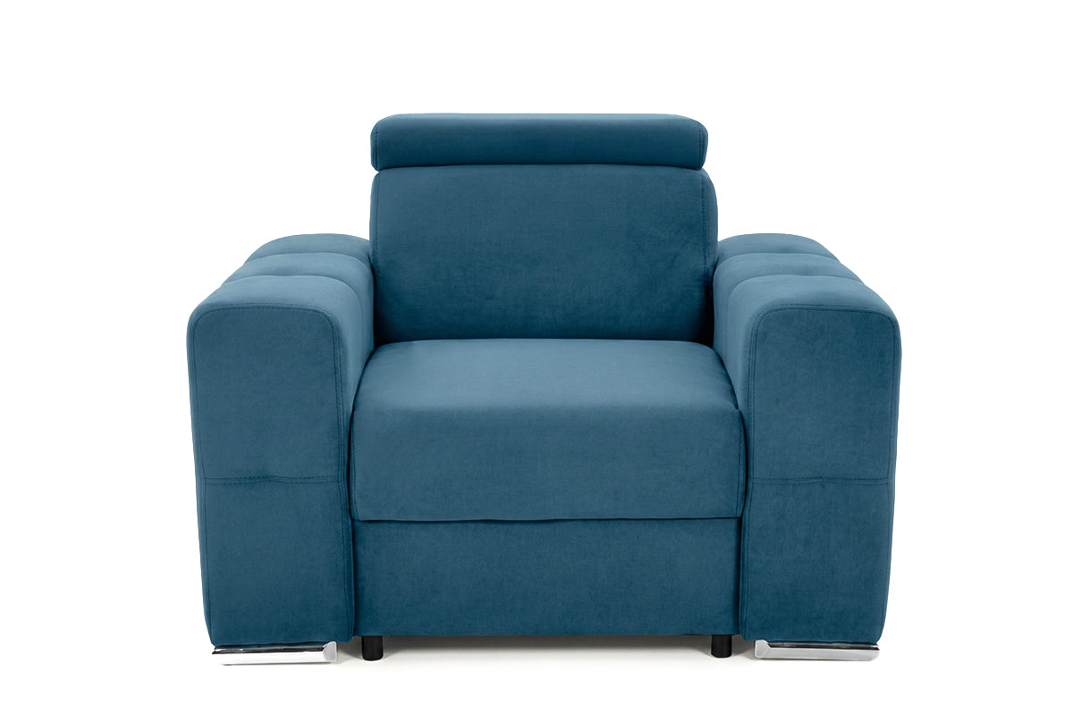 Fotoliu BELLAGIO, cu Tetier reglabil 105x96x86 cm, Albastru Denim, Outlet