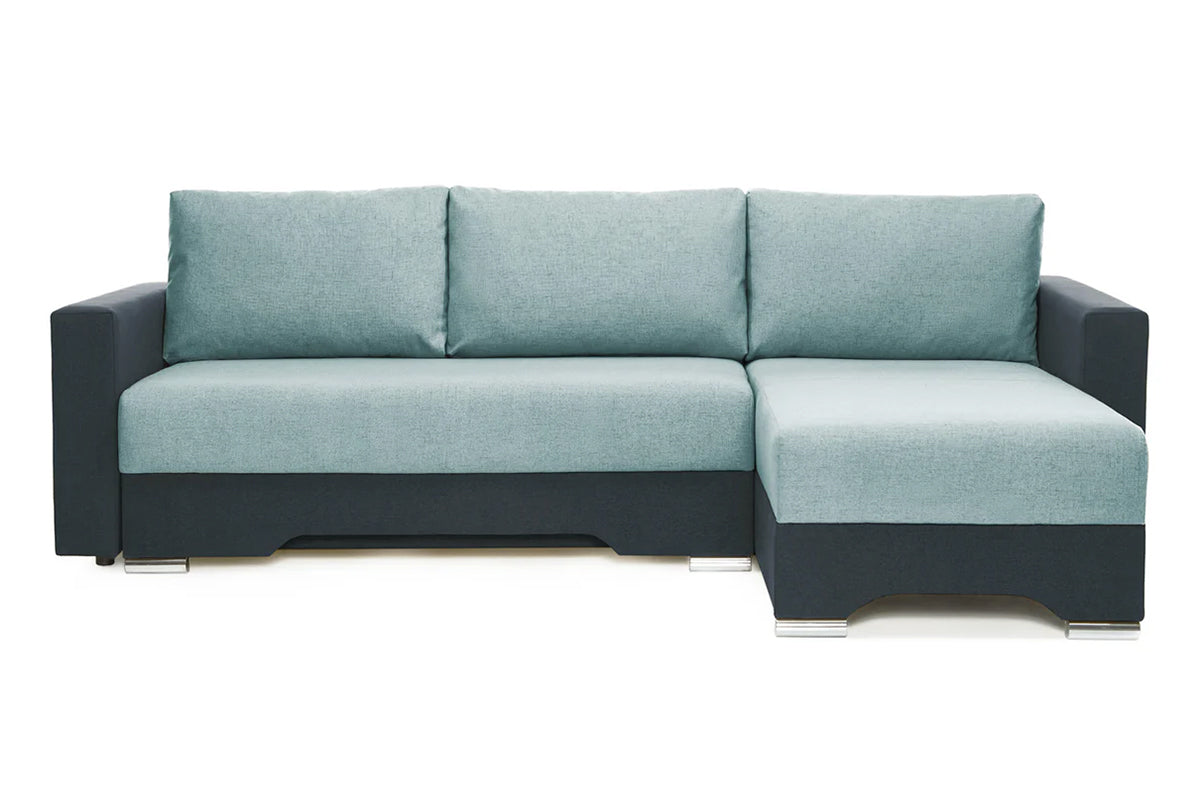 Coltar Extensibil 3 locuri Cesar, cu lada de depozitare, 247x160x85 cm - Prestigehome.ro - Coltar - Prestige #color_menta-albastru