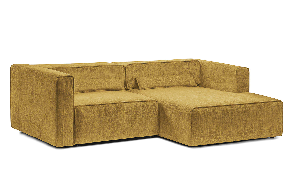 Coltar Extensibil 3 locuri ZANETTO, cu lada de depozitare, 240x160x70 cm, #color_Galben-Onyx