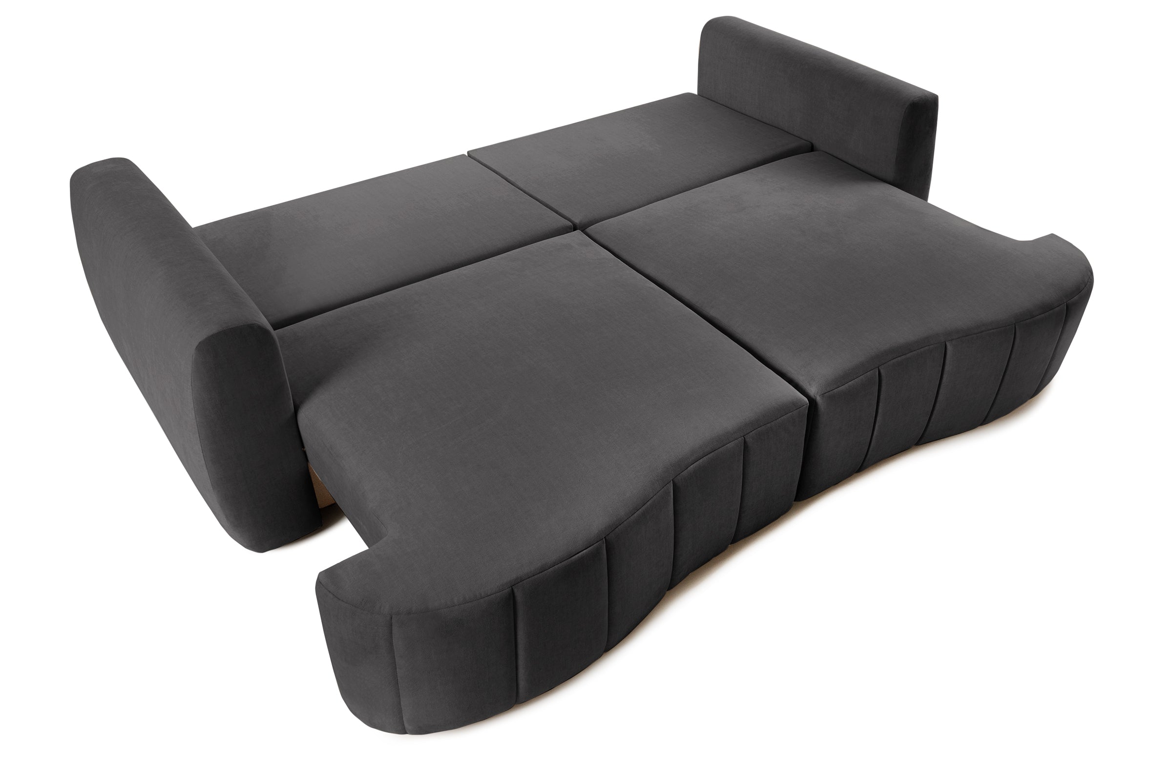 Canapea Extensibilă 3 locuri SAMBA, cu 2 lăzi depozitare, 242x127x90 cm, #Color_Gri-Vogue