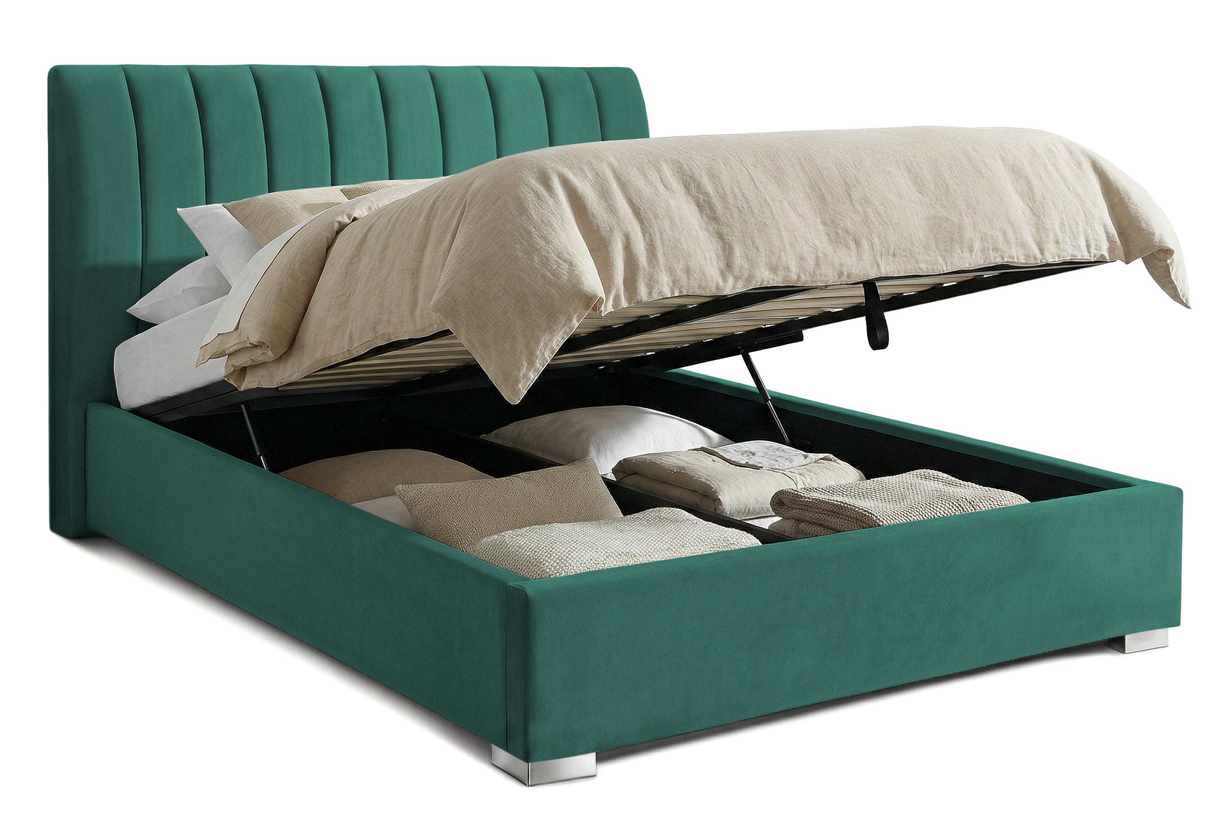 Pat Tapitat Santiago, cu Lada Rabatabil, Verde-Smarald, Prestigehome.ro, Prestige, #Color_swing-verde