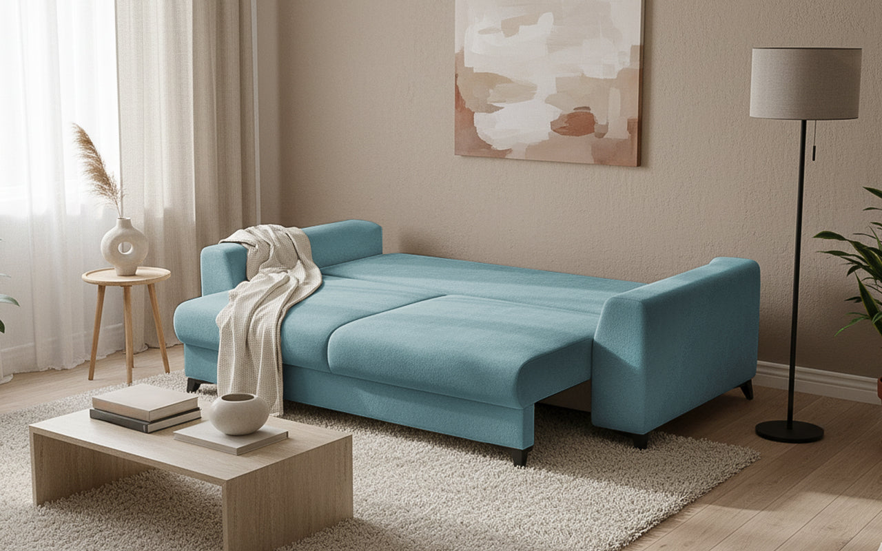 Canapea Extensibilă 3 locuri TIVOLI, 240x105x95 cm, #color_Albastru-Mystery